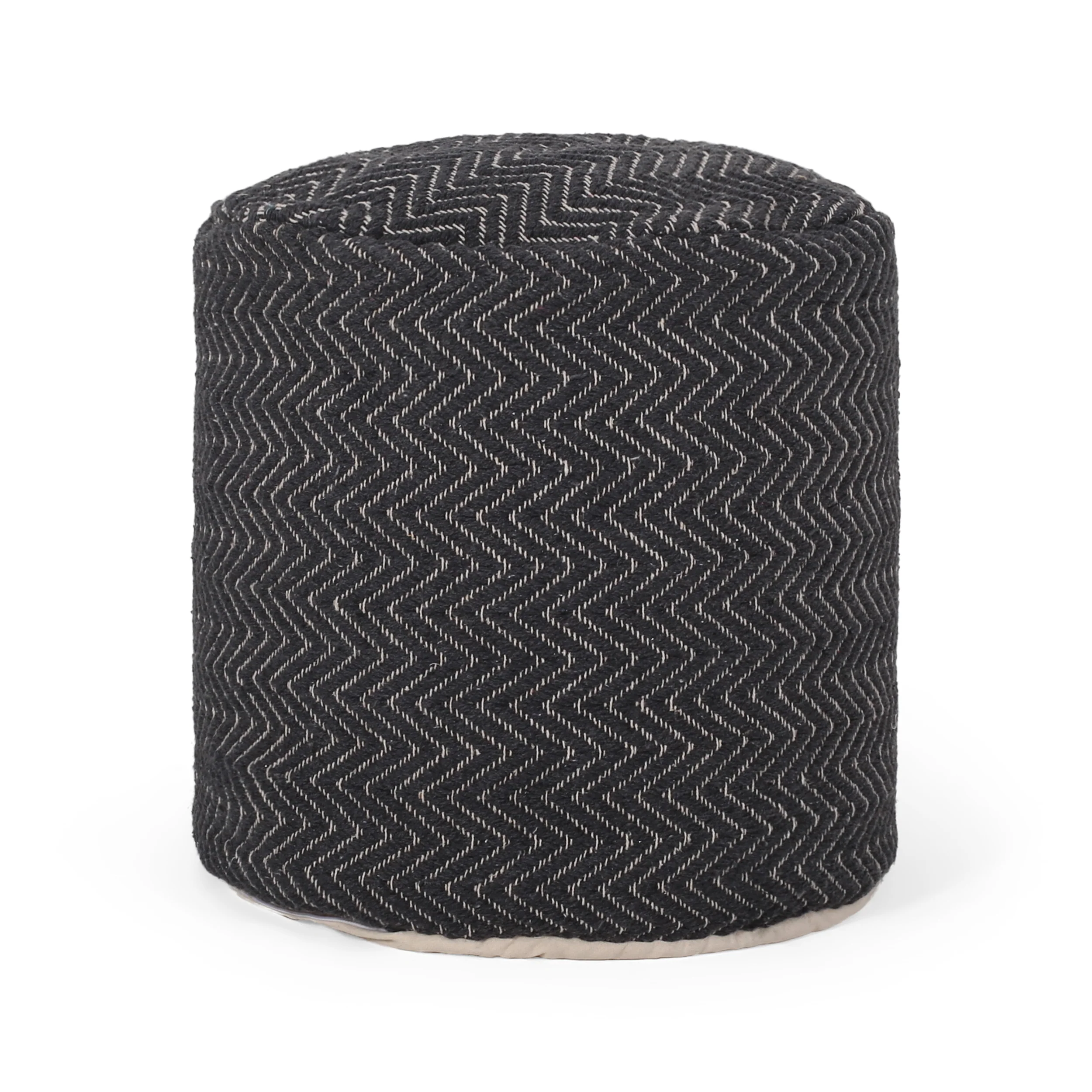 Khaylee Boho Fabric Cylinder Pouf - furnishings
