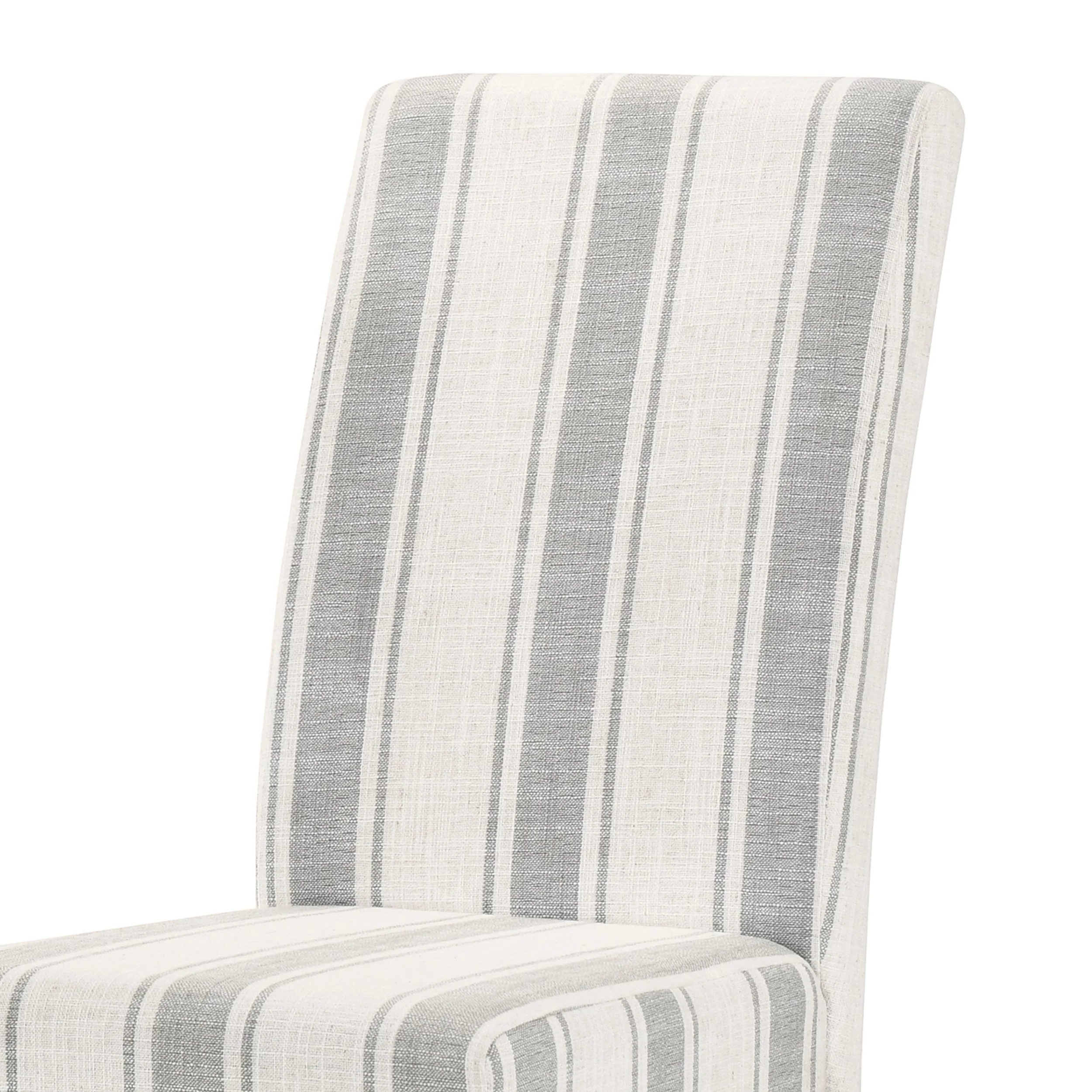 Percival Contemporary Upholstered Striped Dining Chairs, Set of 2 - furnishings