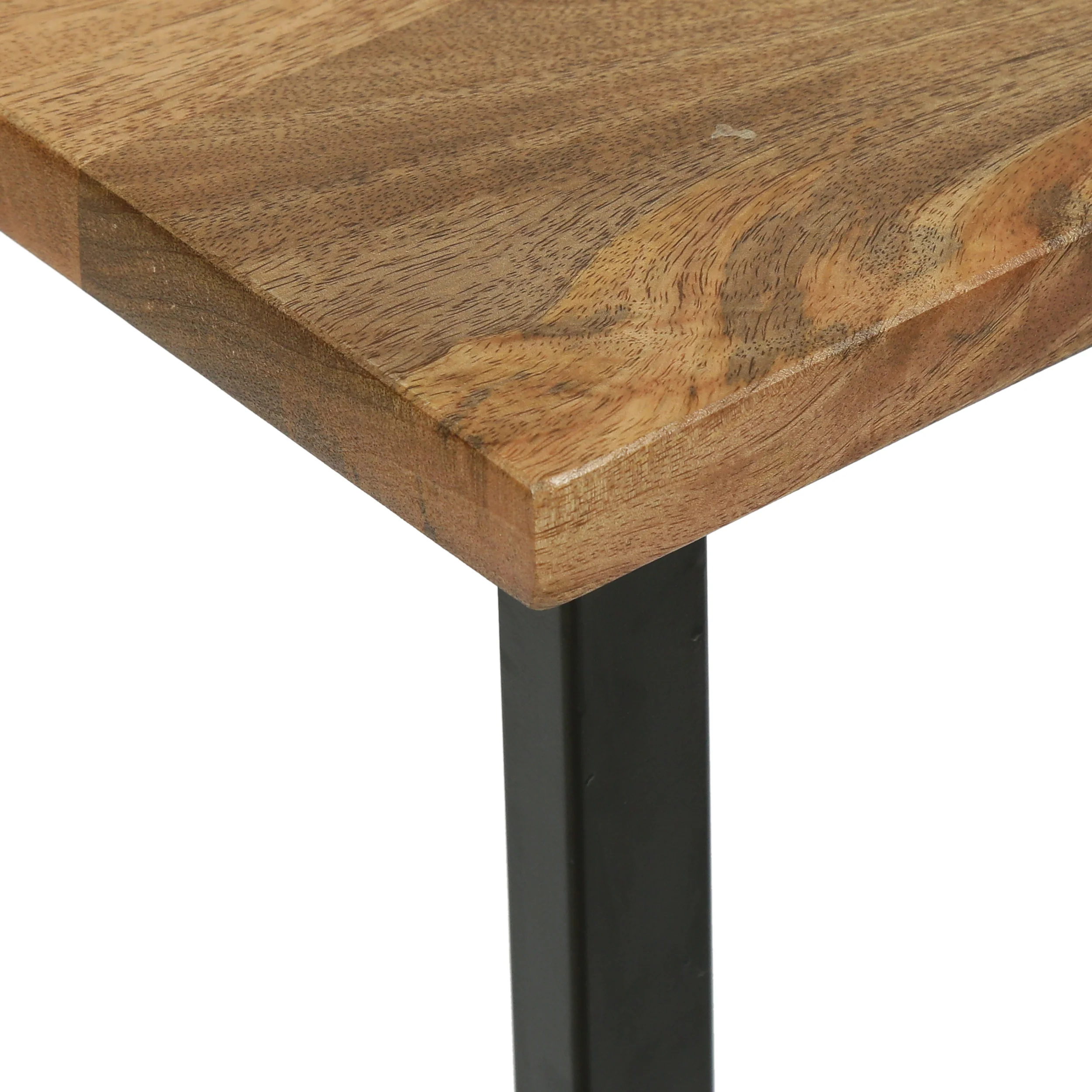 Addyston Modern Industrial Handmade Mango Wood Console Table, Honey Brown and Black - furnishings