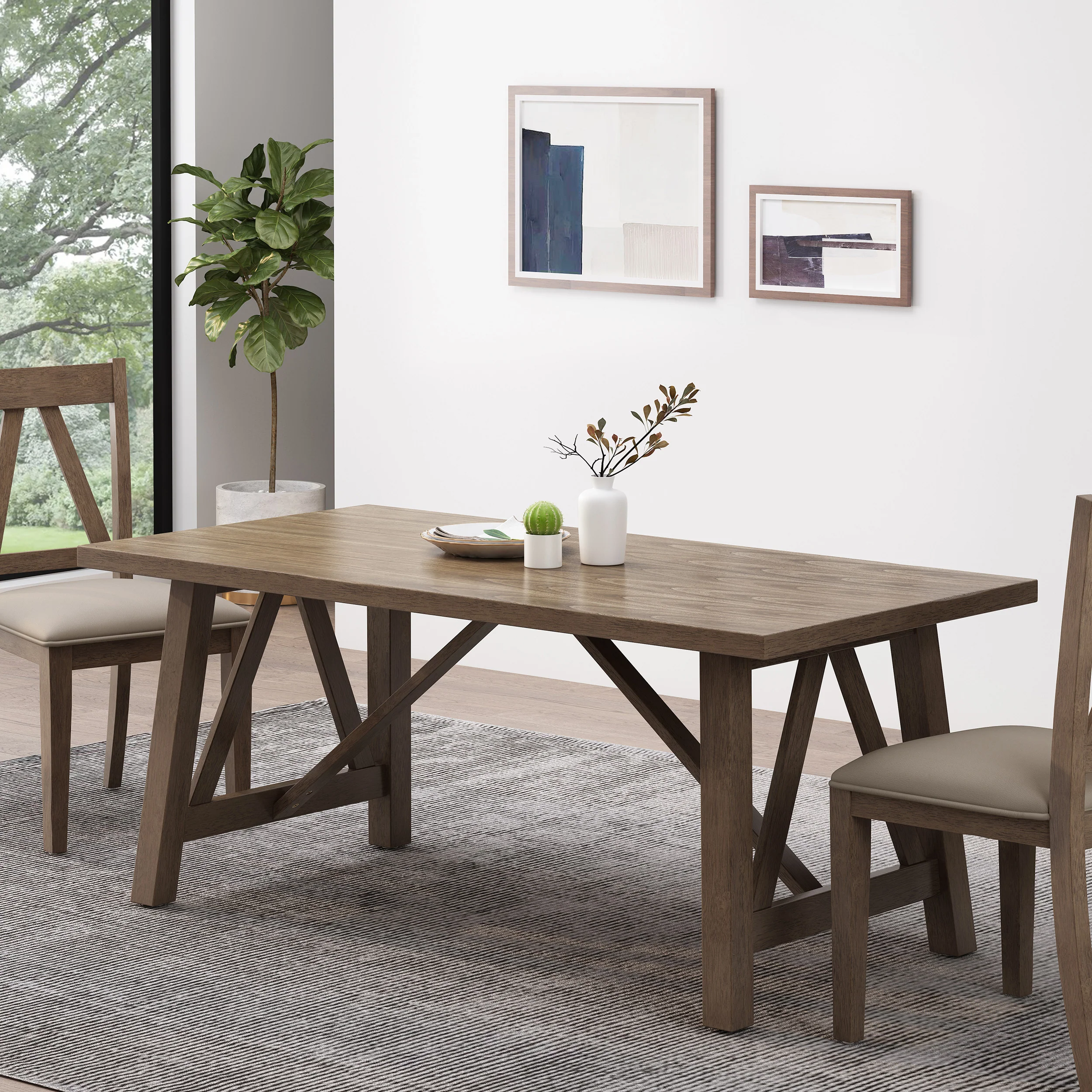 Grover Farmhouse Wood Dining Table - furnishings