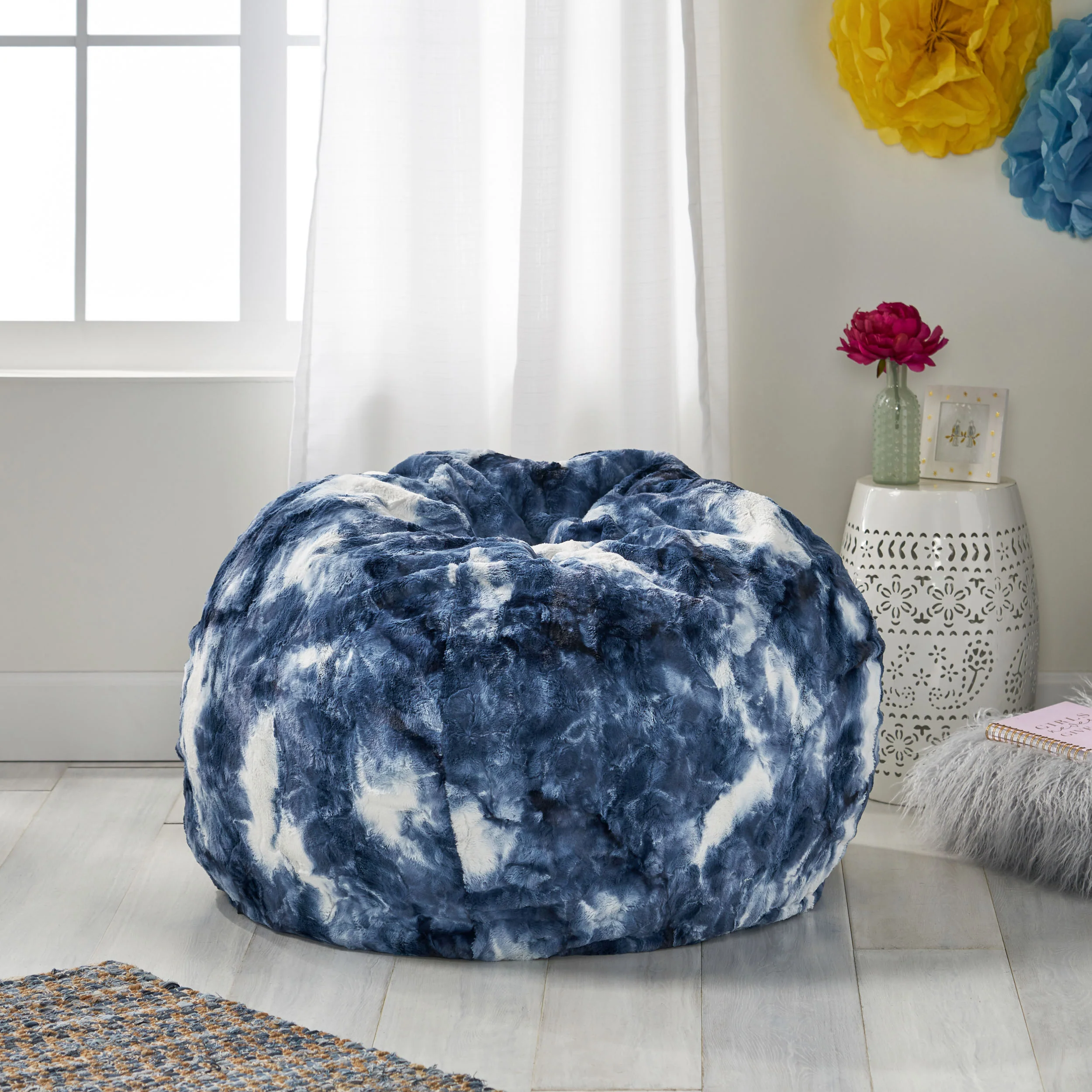 Donyae Modern 3 Foot Sorbet Tie-Dye Bean Bag - furnishings