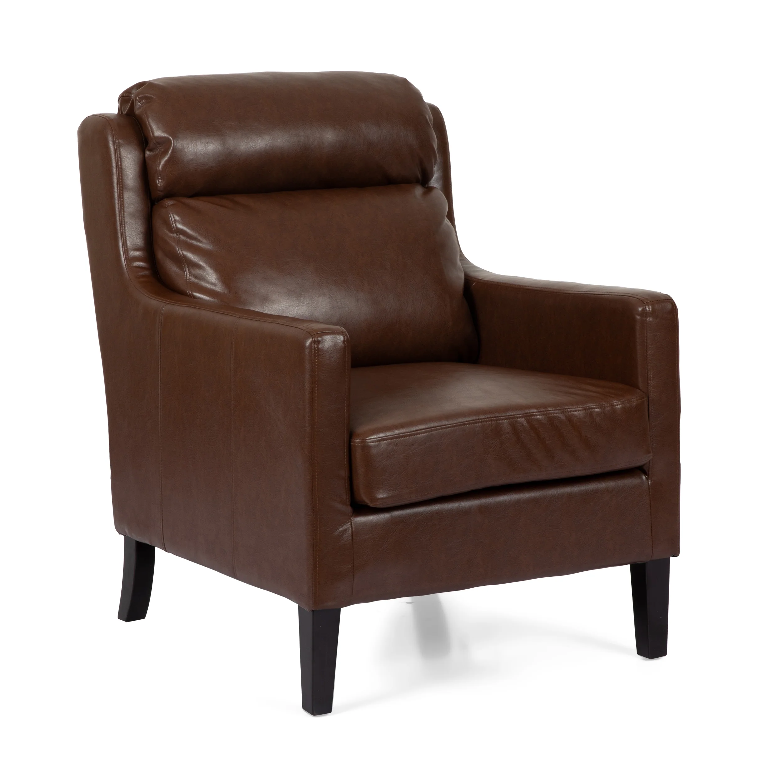 Baden Contemporary Pillow Tufted Faux Leather Club Chair - furnishings
