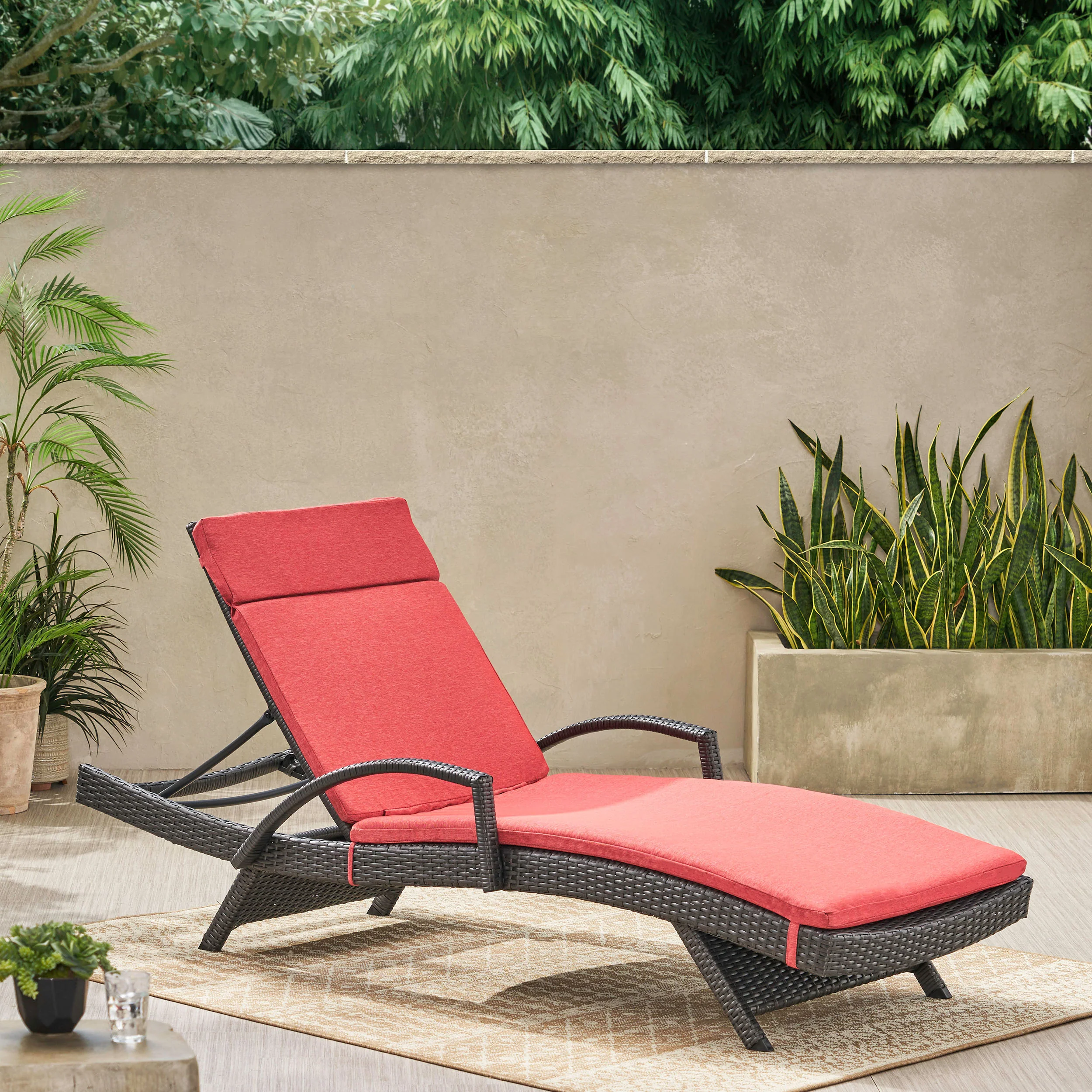 Soleil Outdoor Water Resistant Chaise Lounge Cushion - furnishings