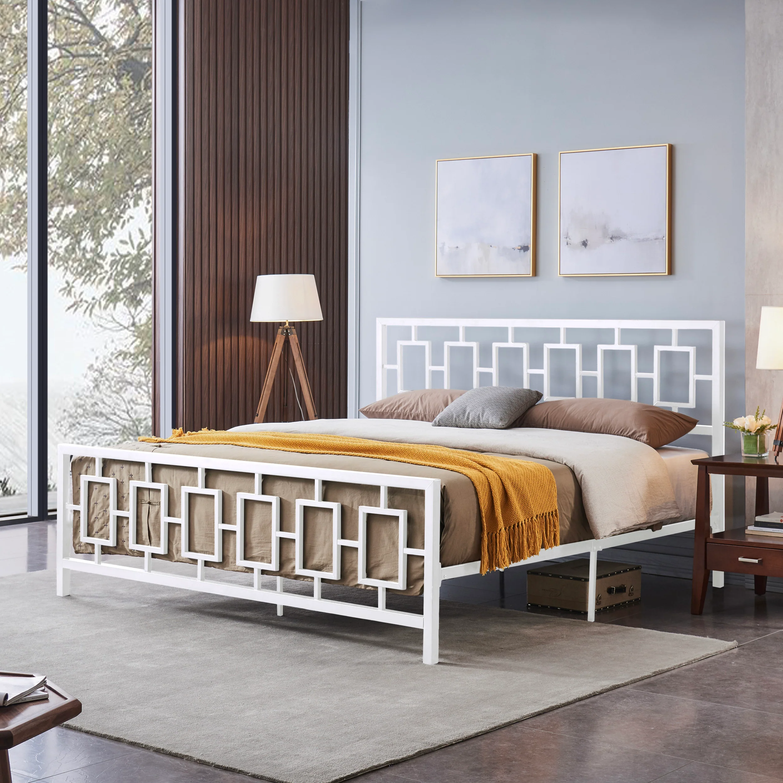 Dawn Modern Iron King Bed Frame - furnishings
