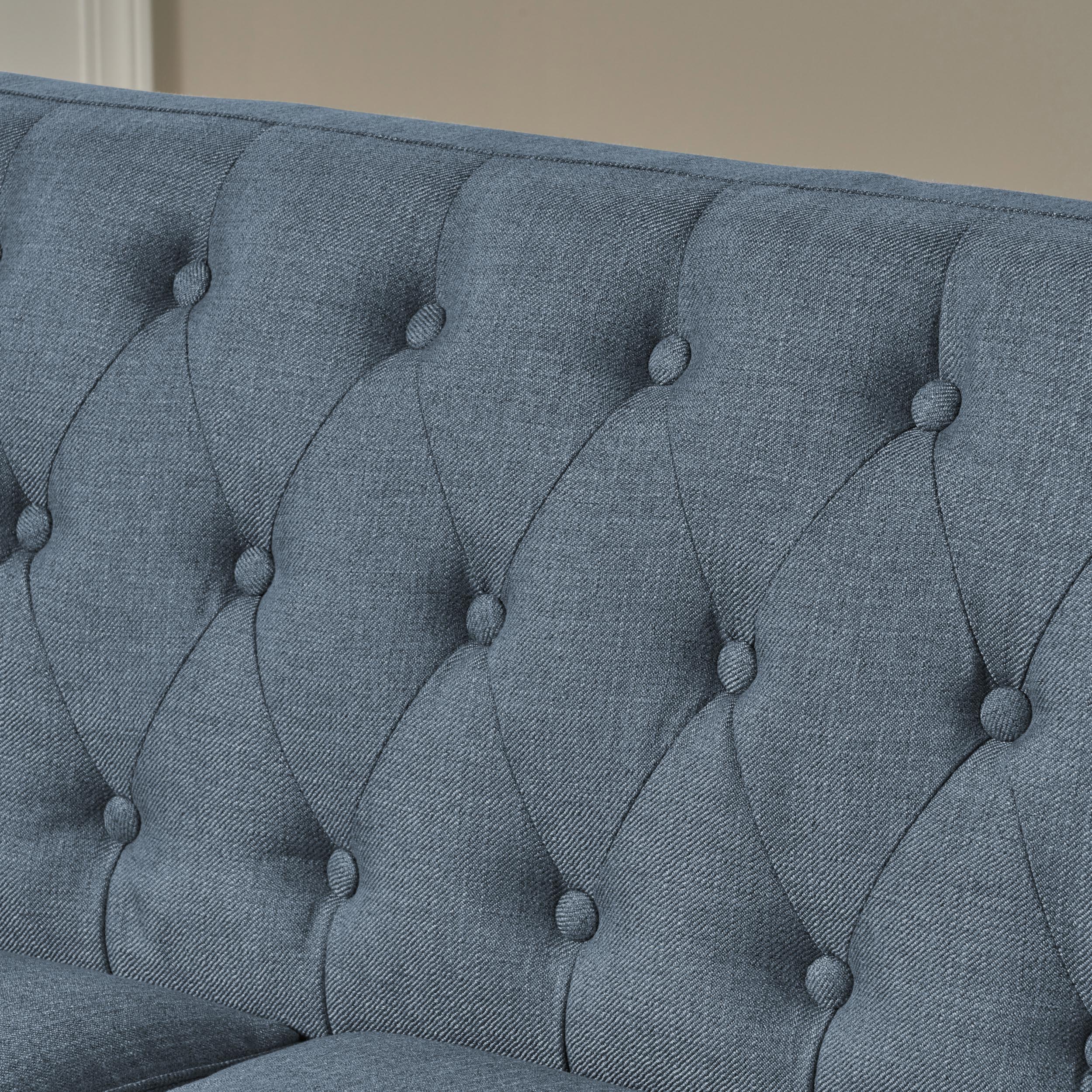 Alscot Mid Century Modern Fabric Tufted Oversized Loveseat - furnishings