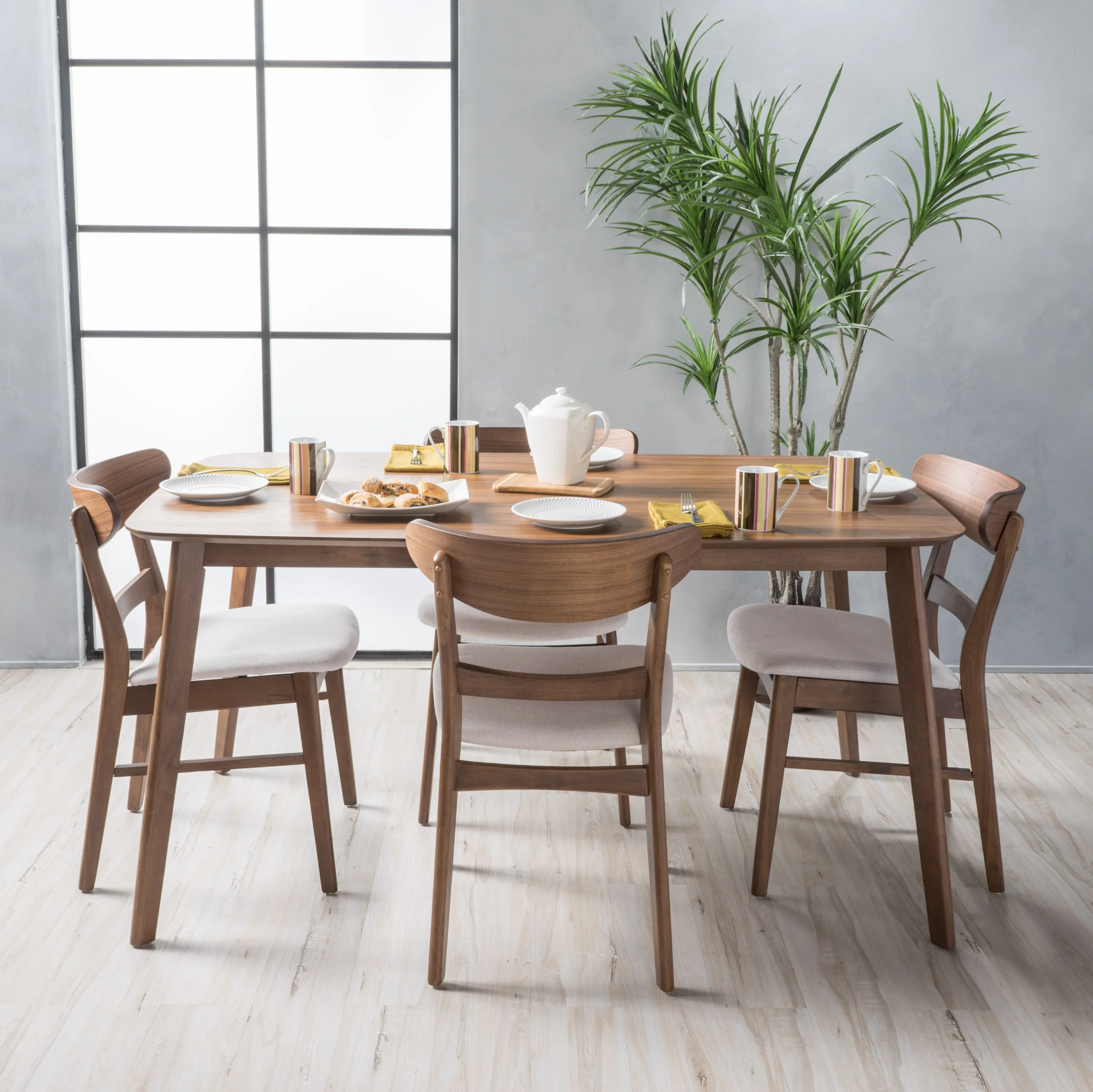 Helen Mid-Century Modern 5 Piece Dining Set - furnishings