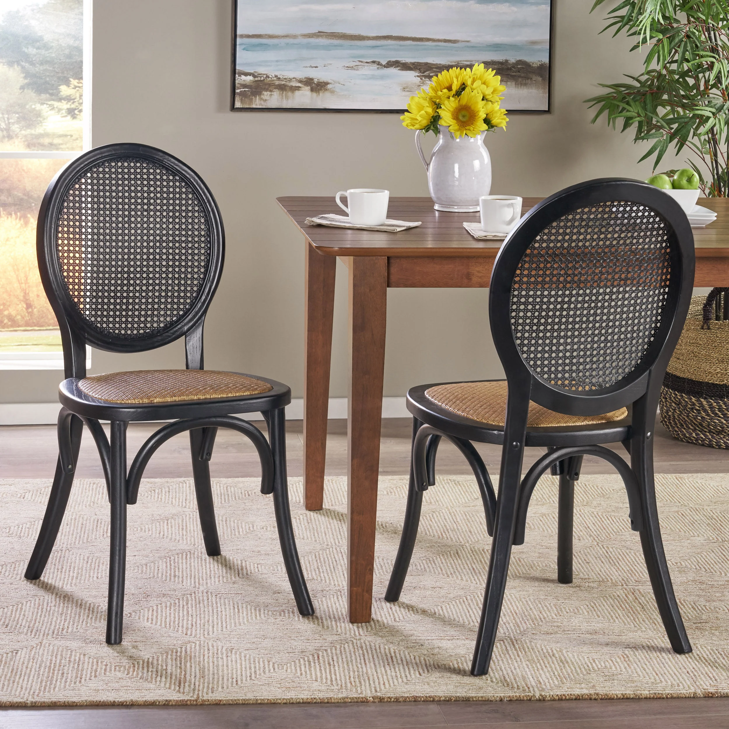Denni Wooden Cane Back Dining Chair (Set of 2) - furnishings