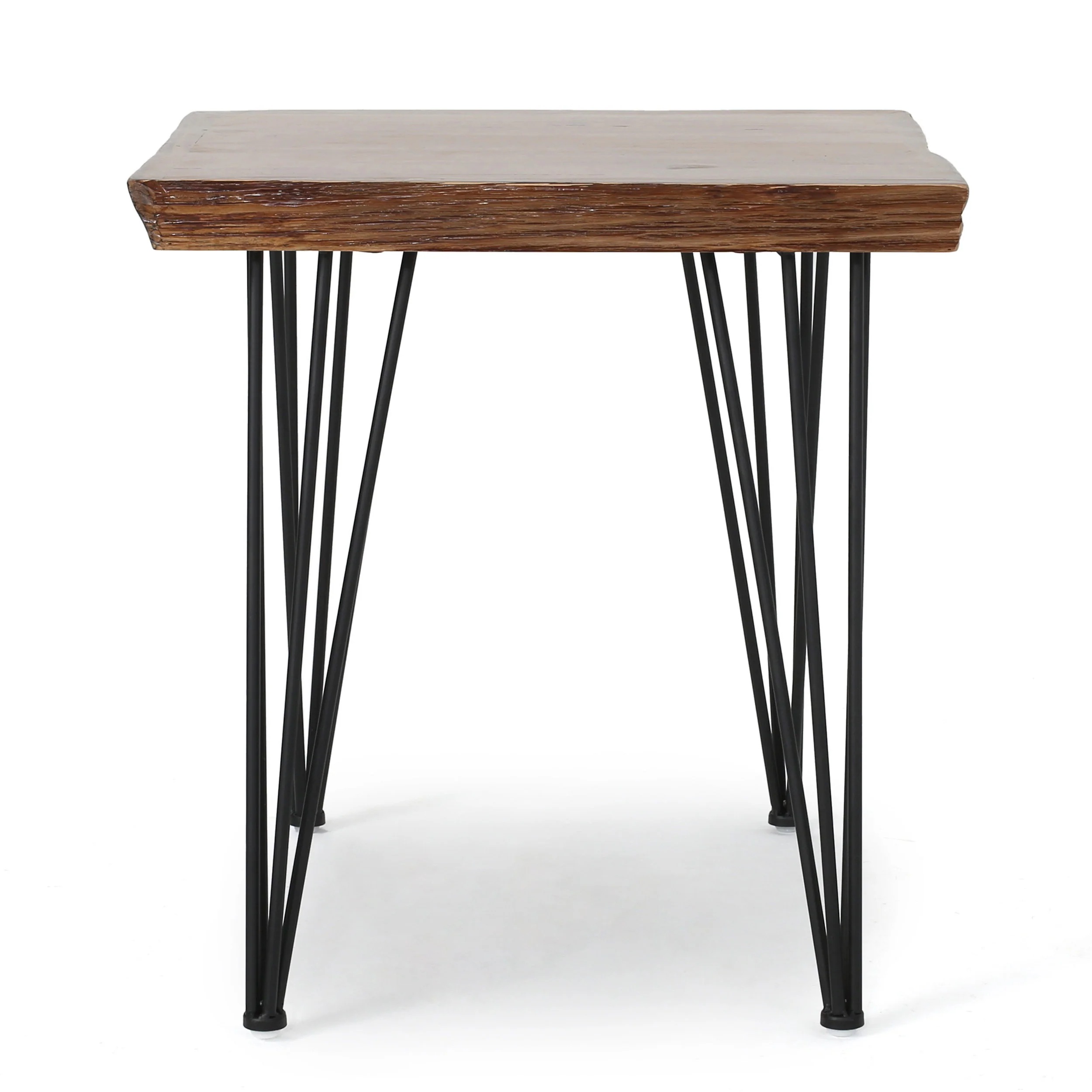 Kaia Faux Wood 5 Piece Dining Set, Dark Brown, Black - furnishings