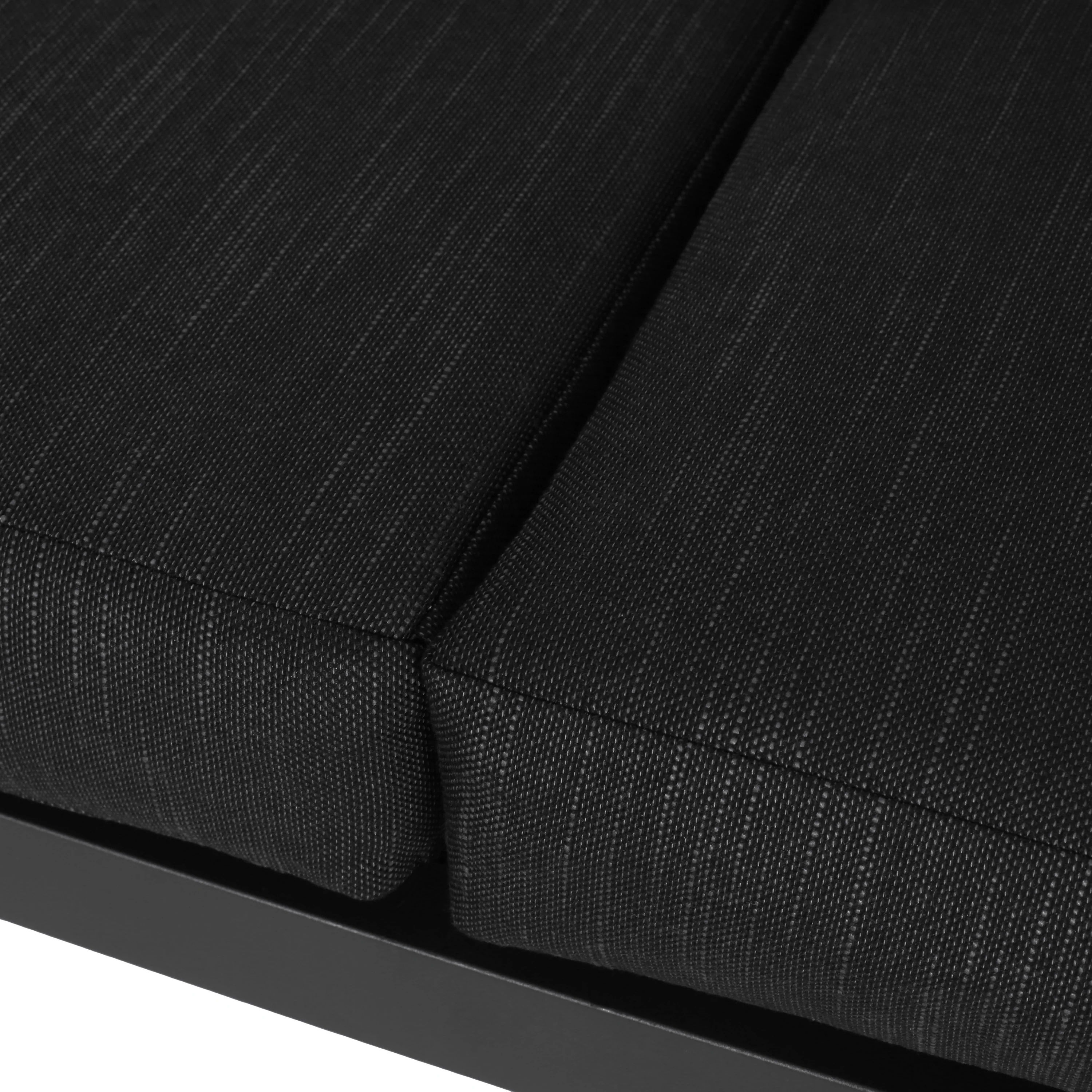Nealie Modern Outdoor 4-Piece Dark Gray Aluminum Chat Set with Cushions - furnishings