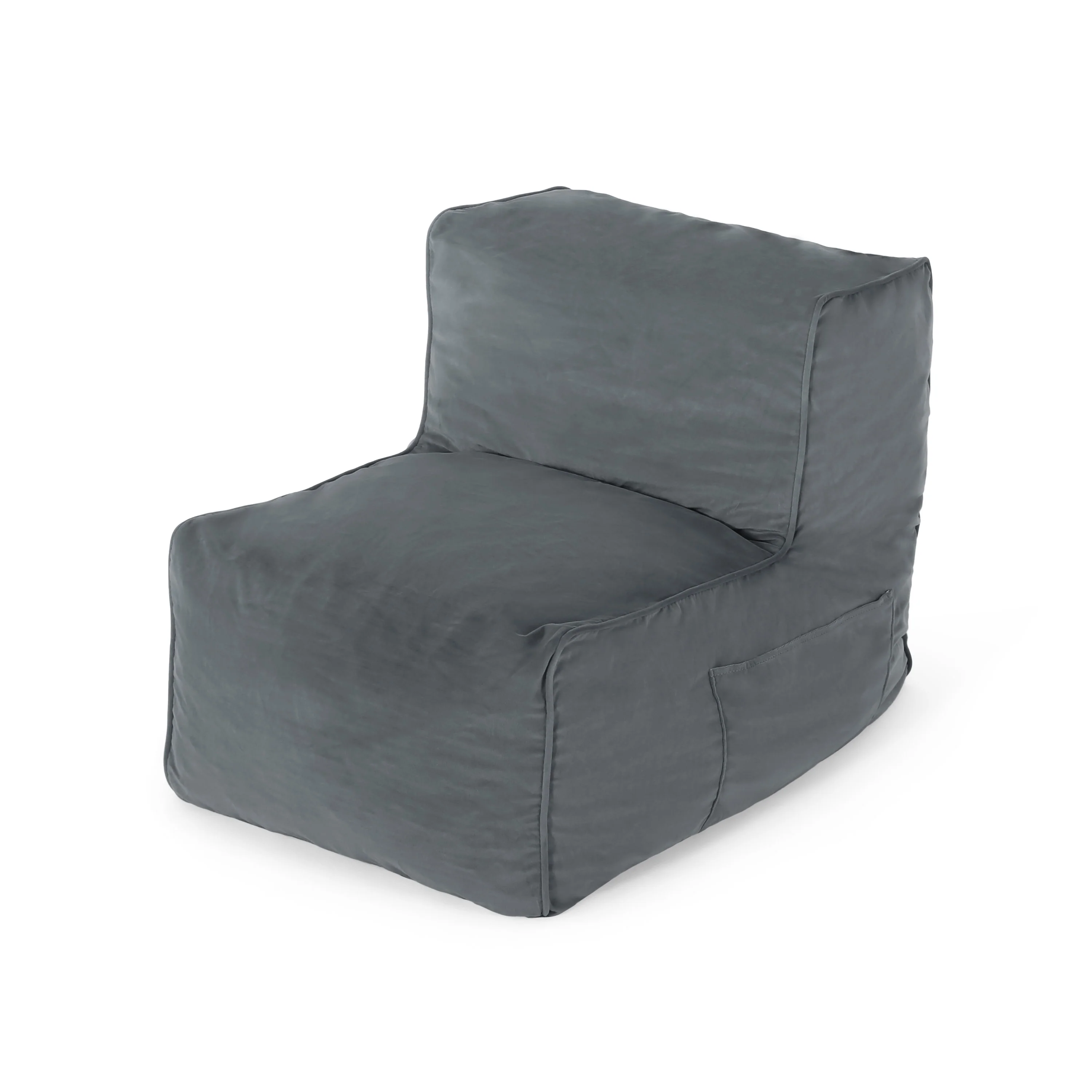 Caraway Modern Velvet Bean Bag Chair - furnishings