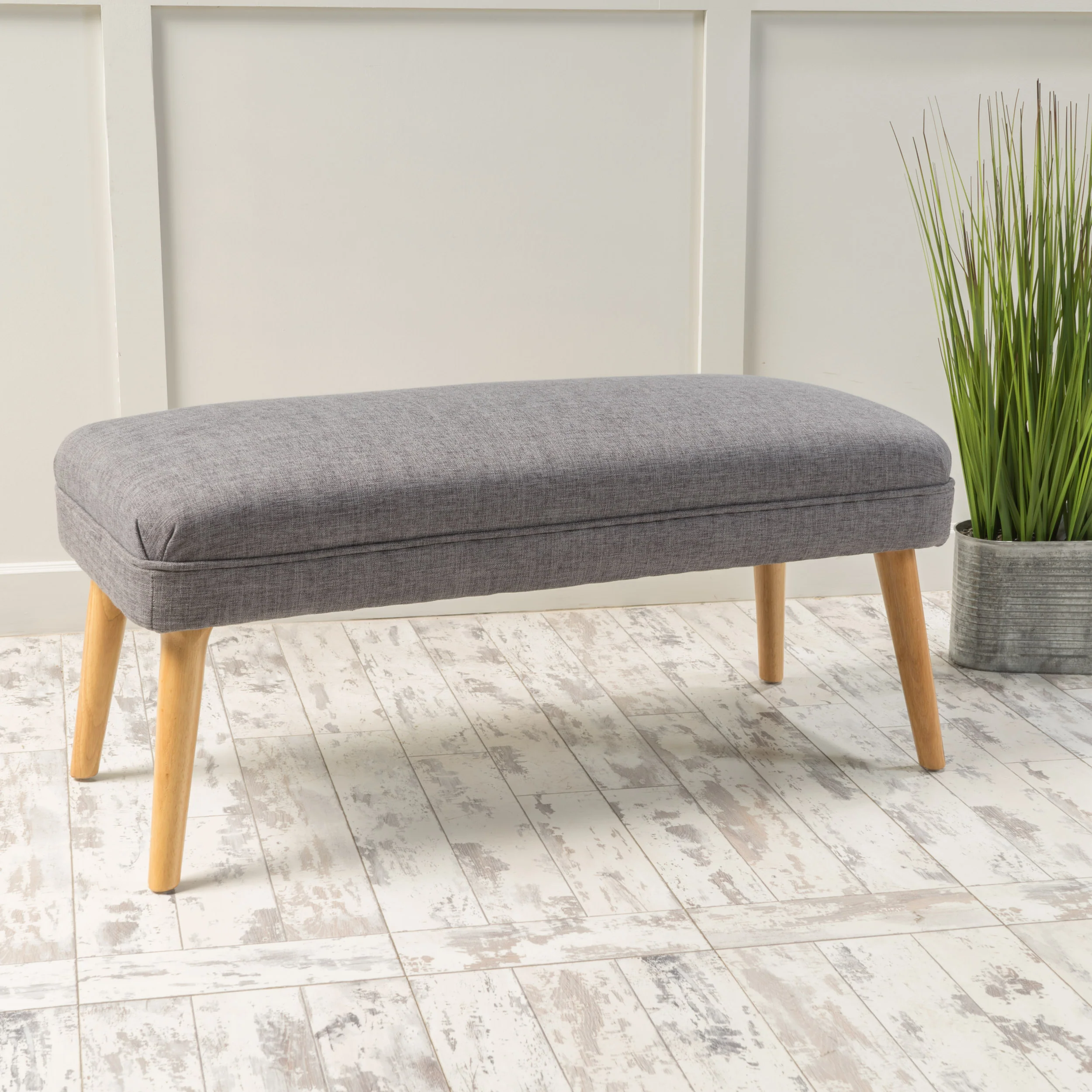 Dumont Mid Century Modern Fabric Ottoman Bench - furnishings
