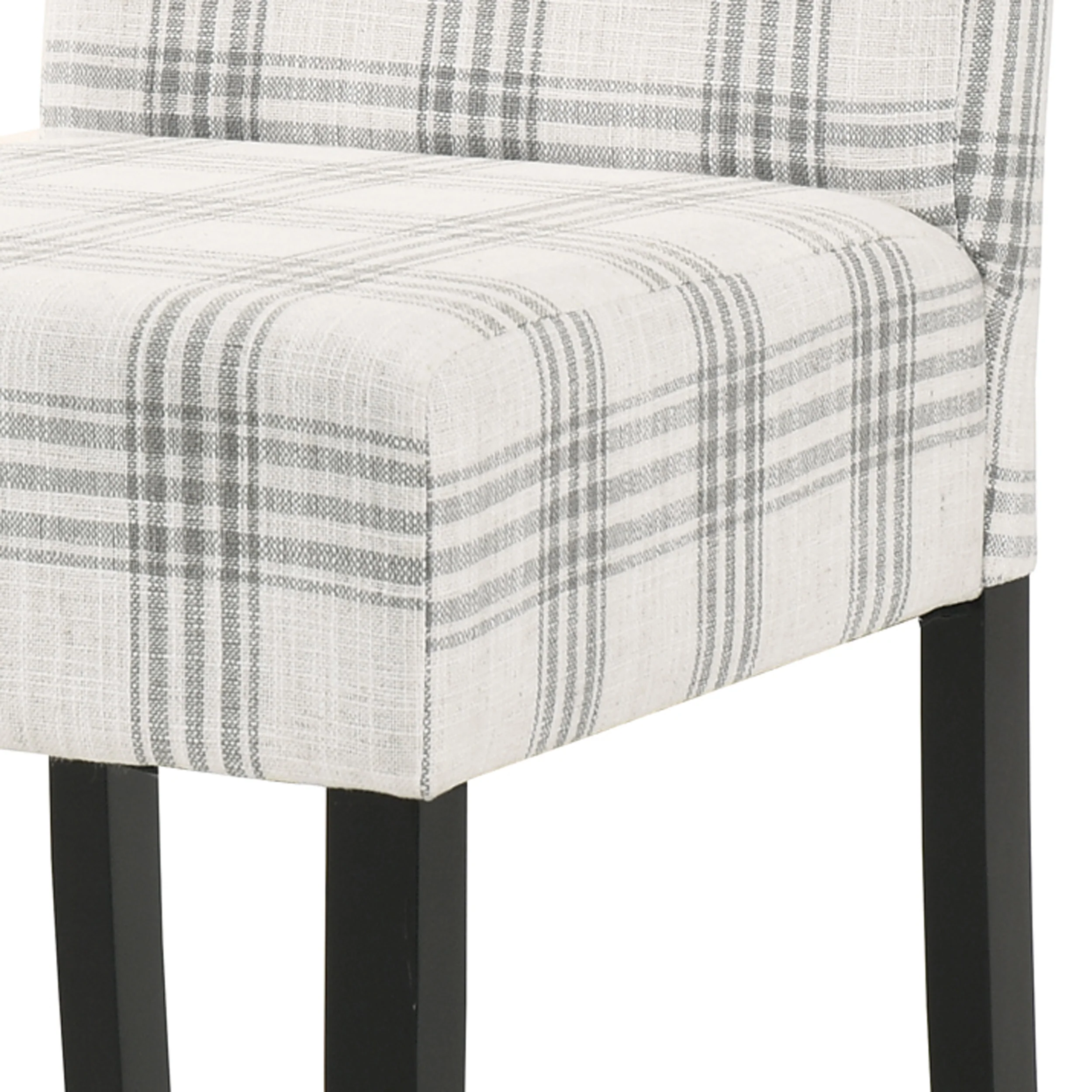 Percival Contemporary Upholstered Plaid Dining Chairs, Set of 2 - furnishings