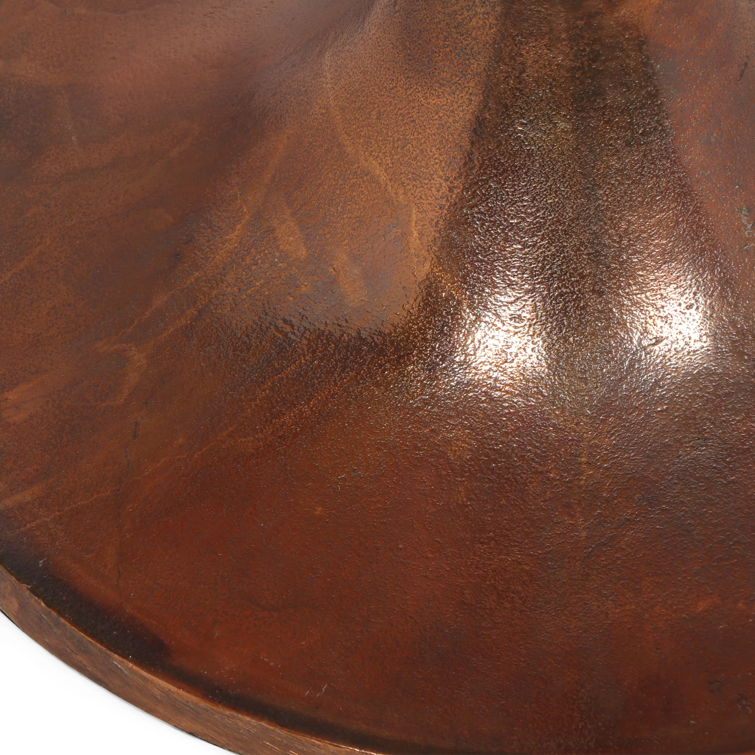 Elliston Boho Handcrafted Aluminum Tulip Accent Table, Burnt Copper - furnishings