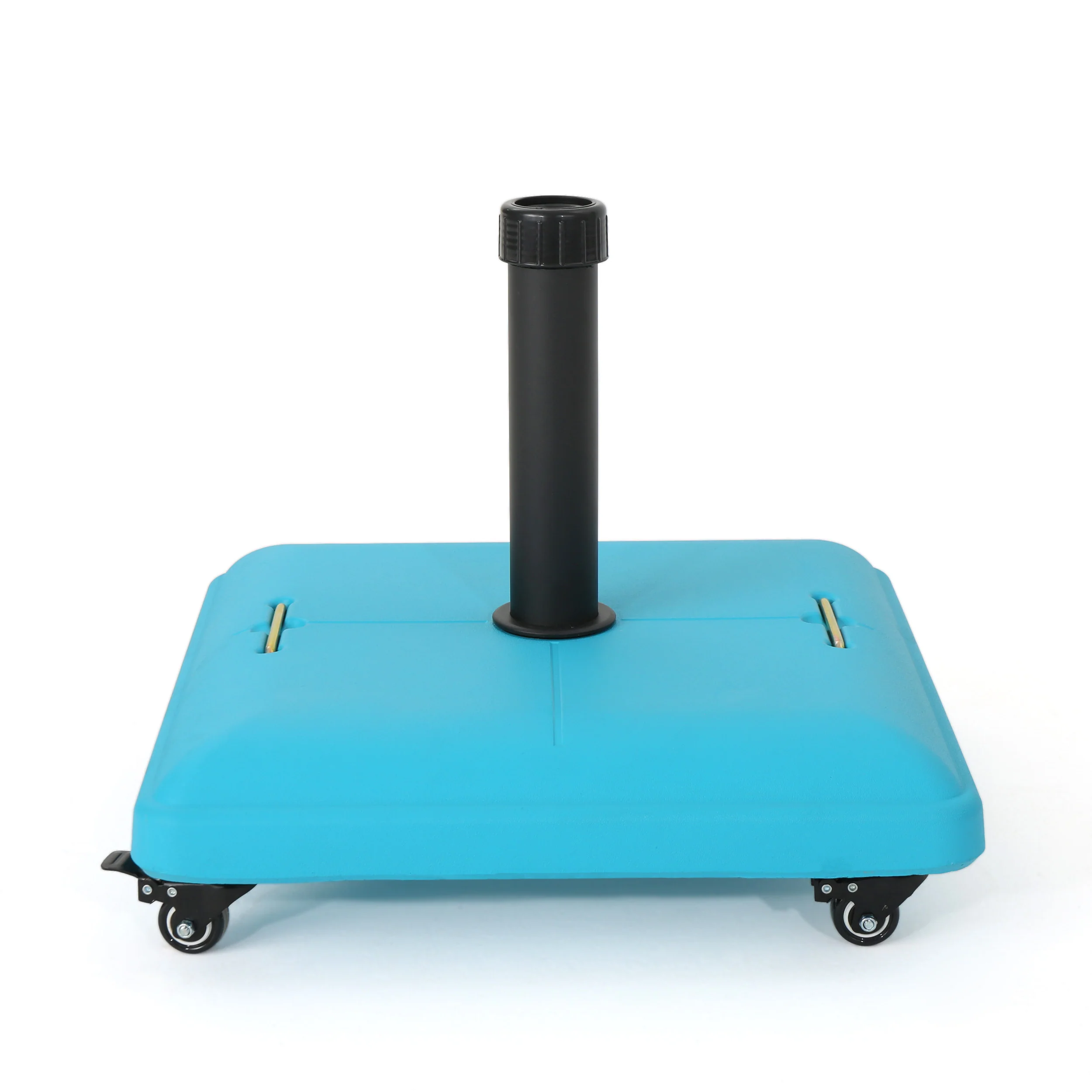 Louise Outdoor Concrete Square 80lb Umbrella Base with Steel Umbrella Holder - furnishings