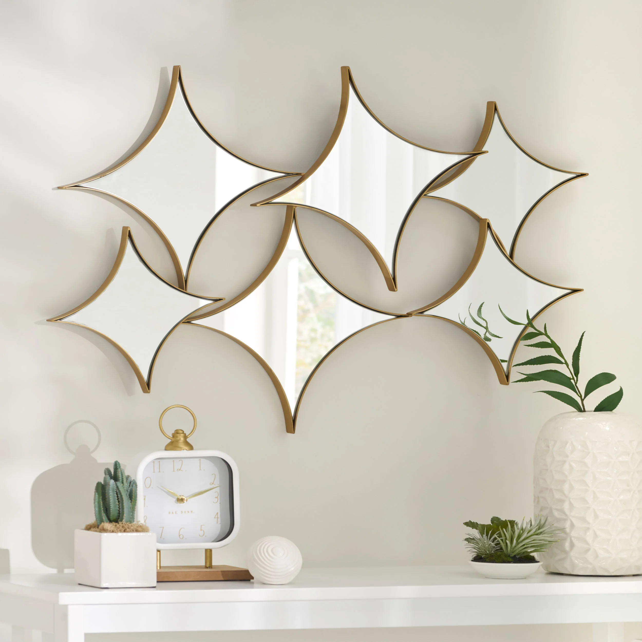 Murley Modern Glam Star Cluster Wall Mirror - furnishings