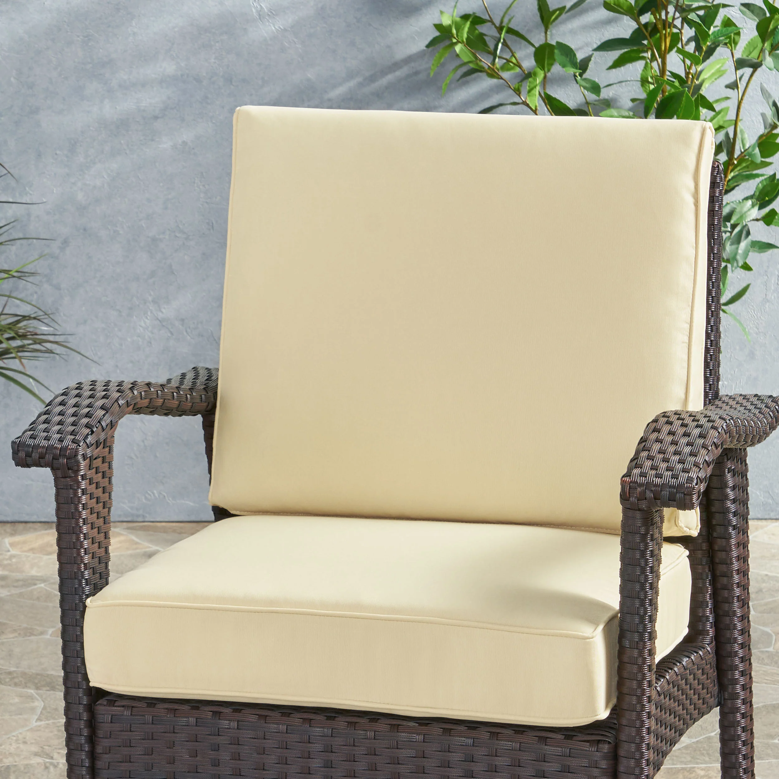 Atiyah Outdoor Water Resistant Fabric Club Chair Cushions with Piping - furnishings