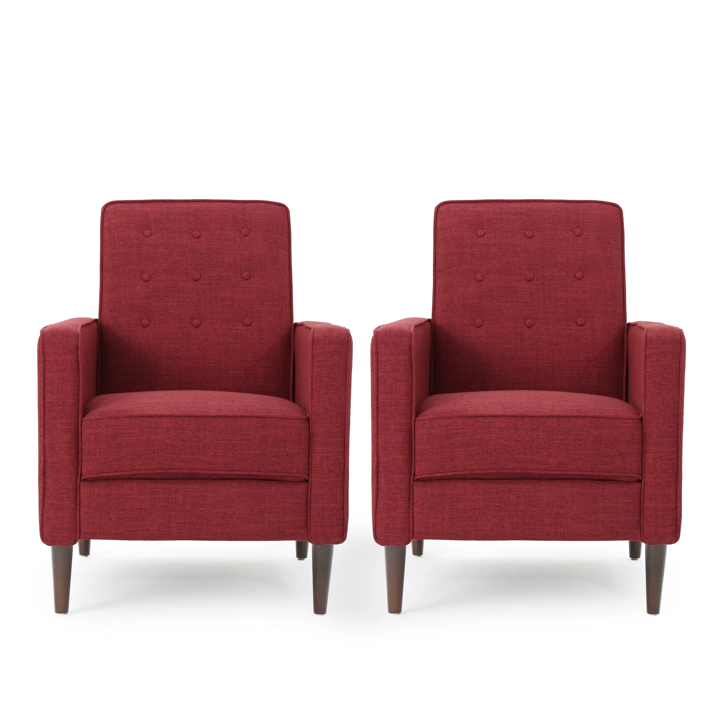 Mason Mid-Century Modern Tufted Back Fabric Recliner (set of 2) - furnishings
