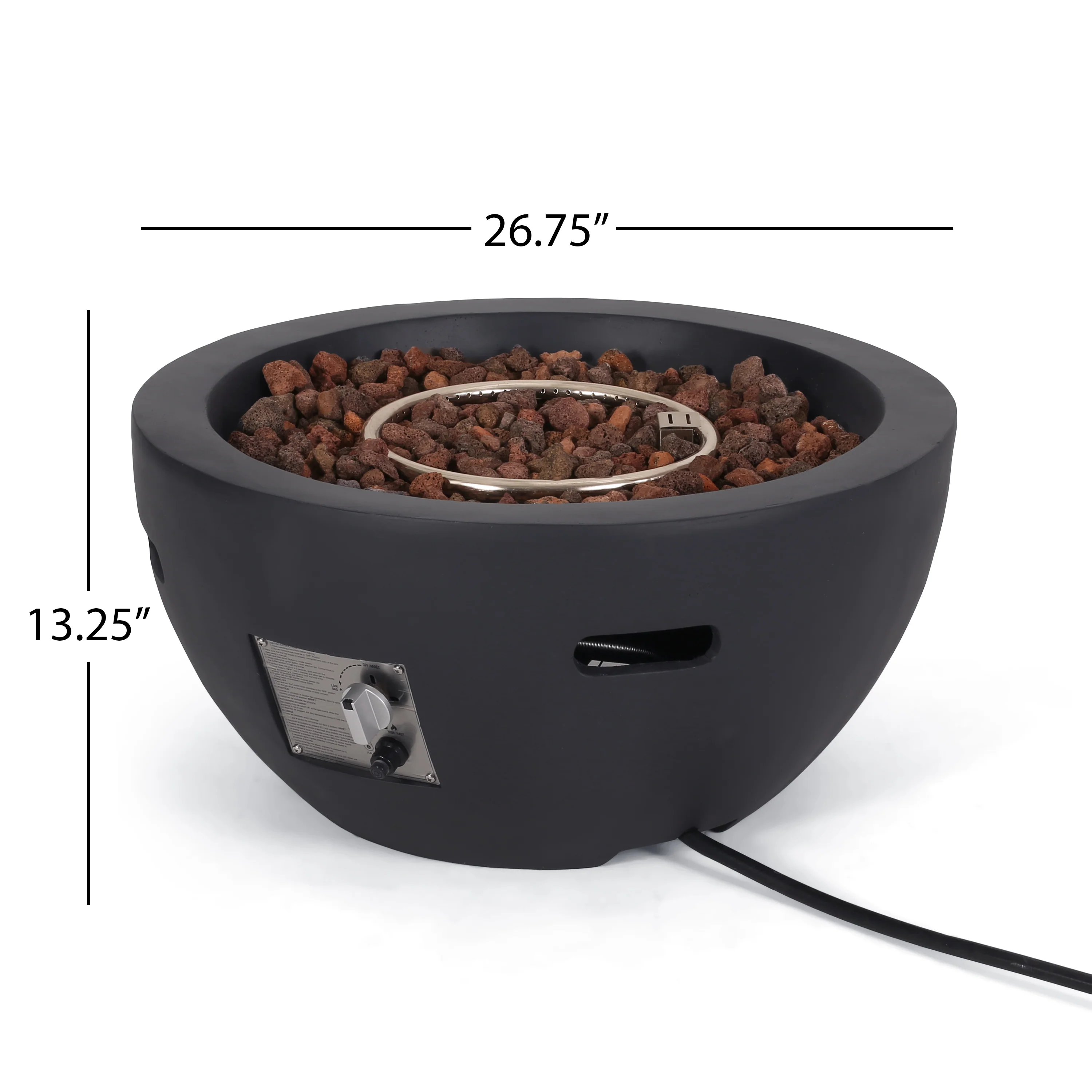 Toulouse Outdoor 40,000 BTU Lightweight Concrete Fire Pit Bowl (No Tank Holder) - furnishings