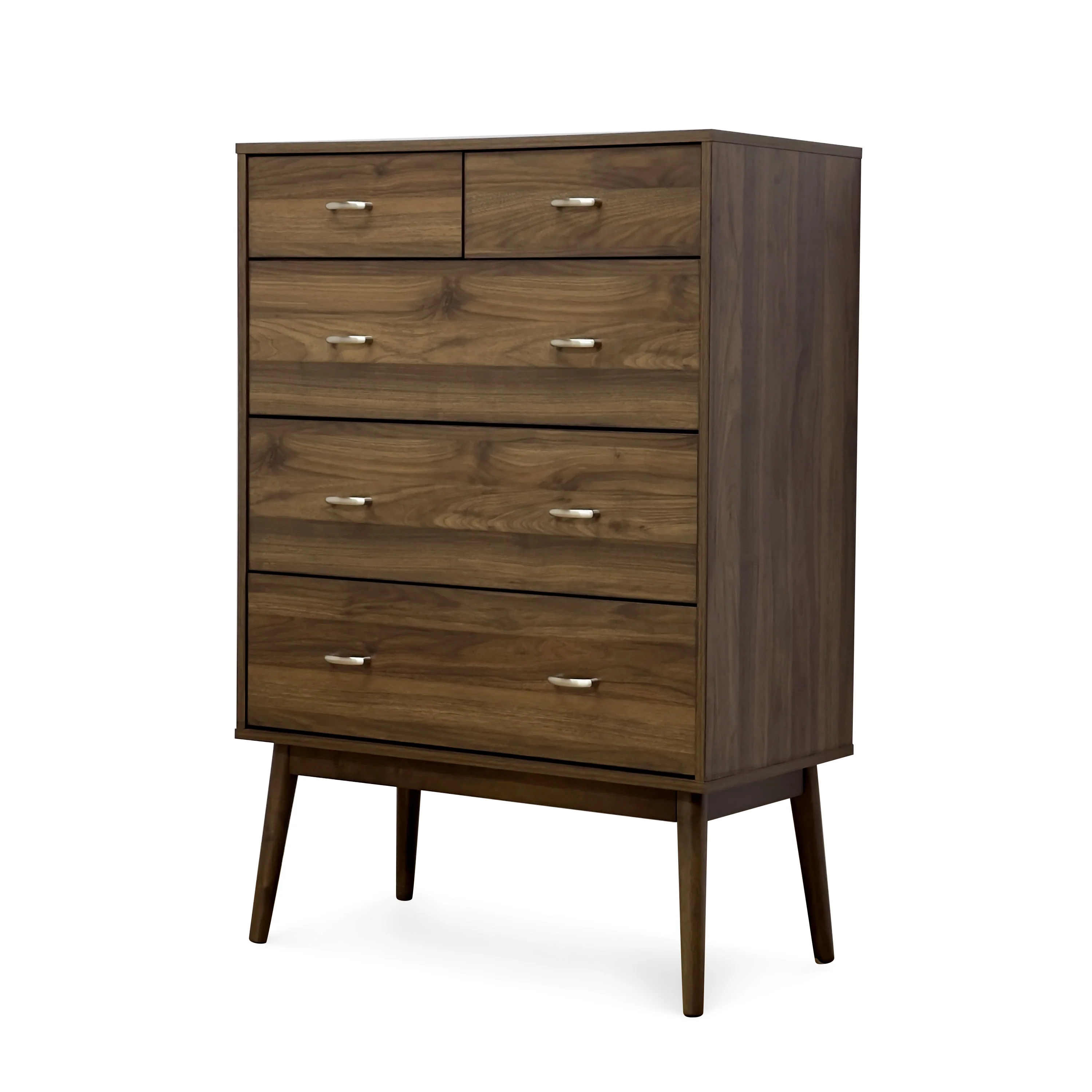 Wilbur Mid Century Modern Wooden 5 Drawer Dresser - furnishings