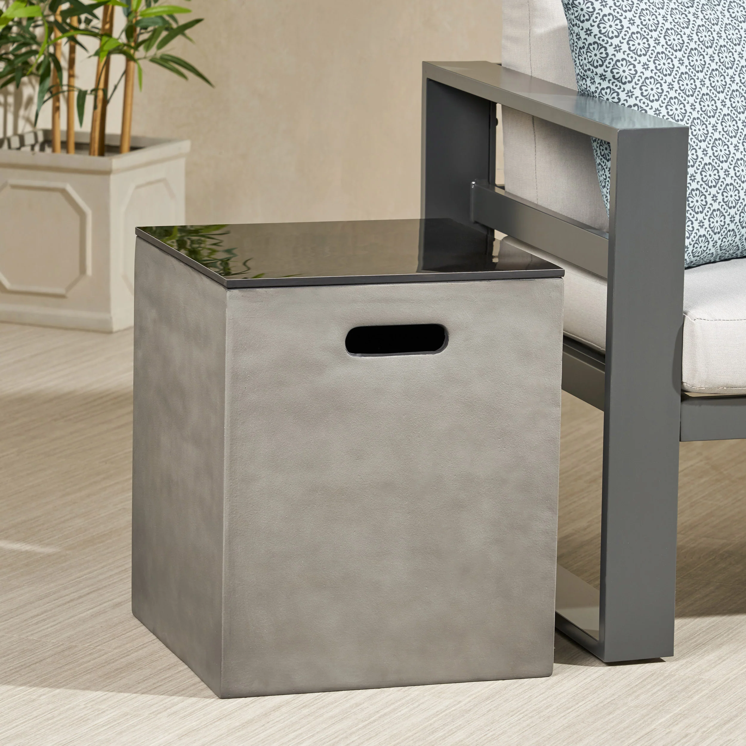 Marvel Outdoor Modern Tank Holder Side Table - furnishings