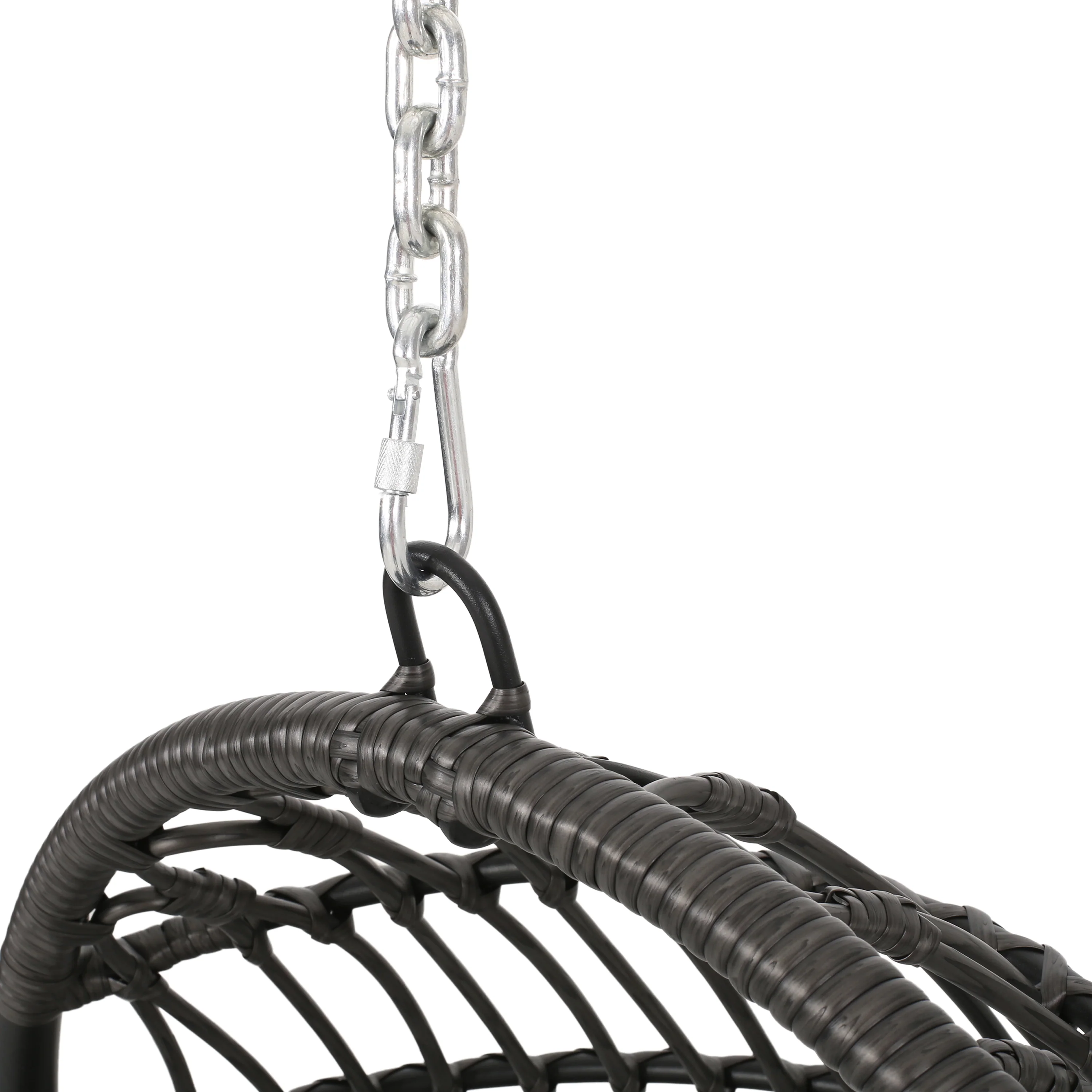 Perry Outdoor Wicker Hanging Basket Chair with Cushions - furnishings