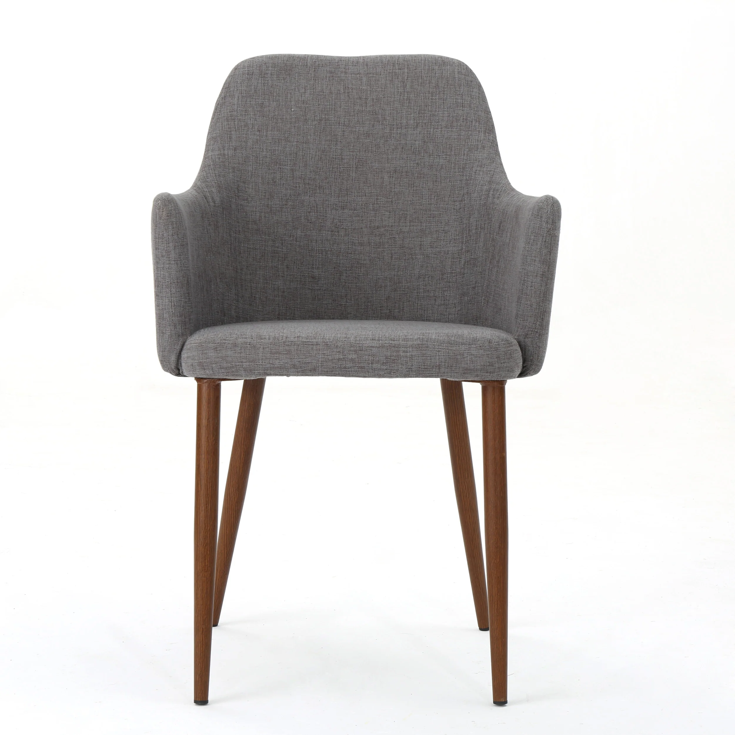 Serra Mid Century Fabric Dining Chair with Wood Finished Metal Legs (Set of 2) - furnishings