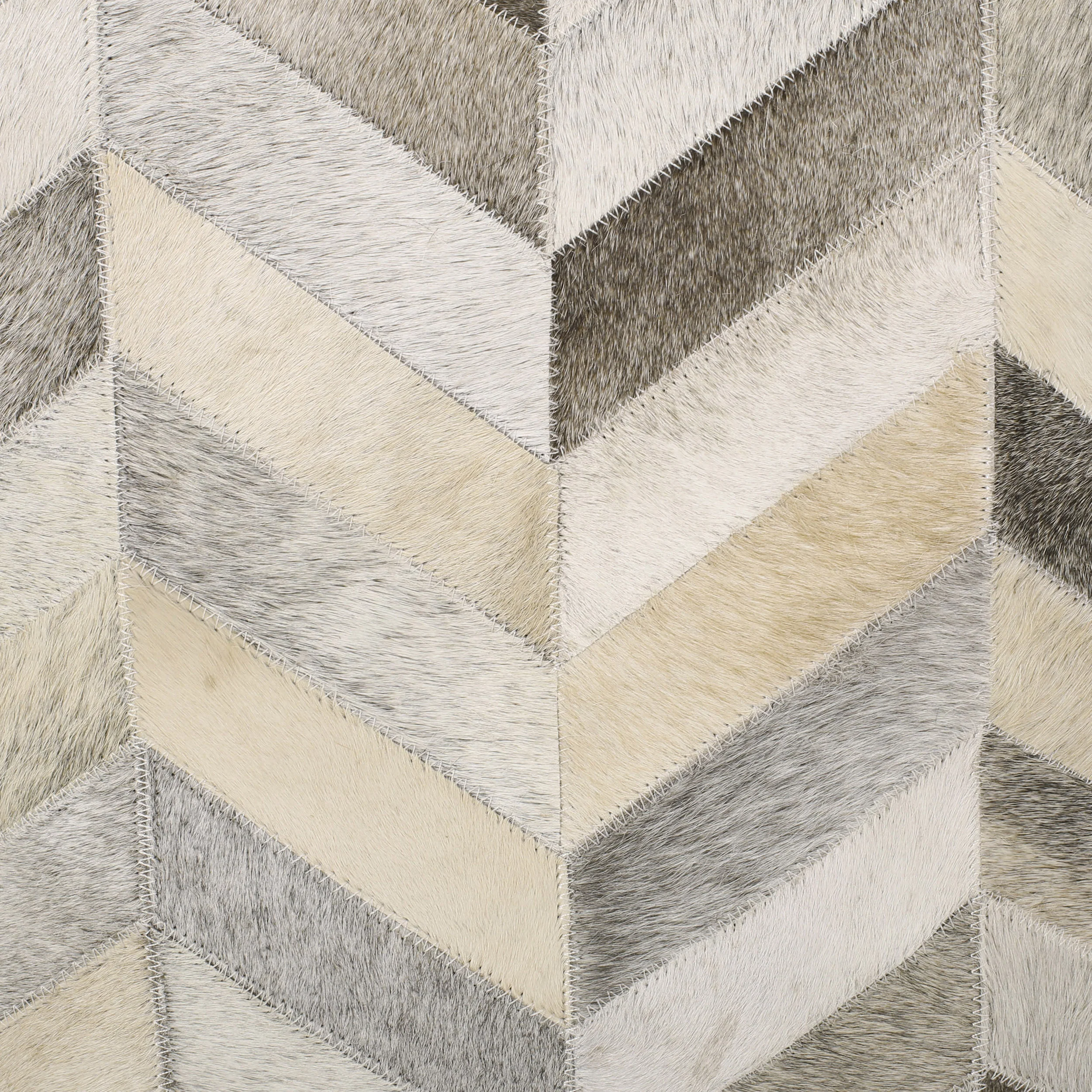 Weikel Handcrafted Boho Cowhide Pouf - furnishings