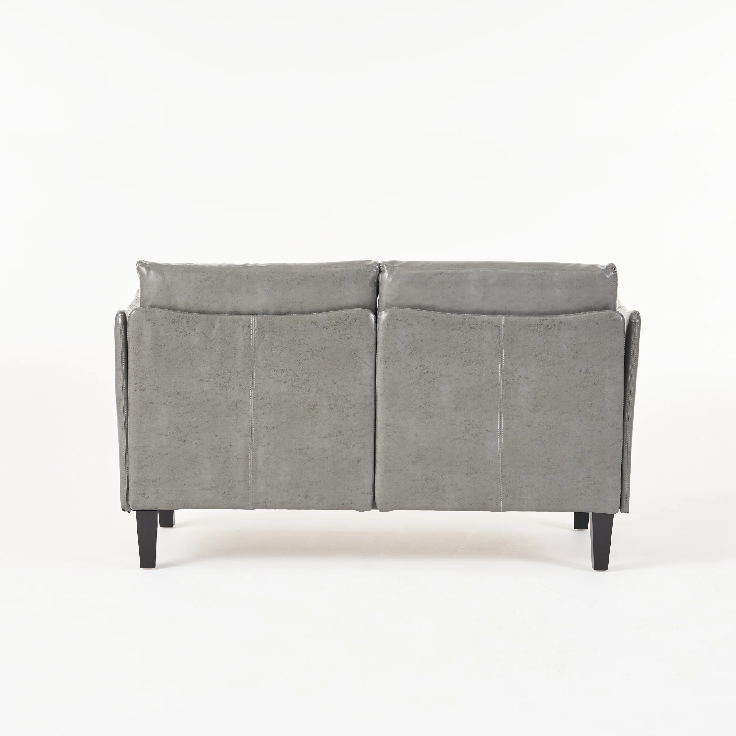 Nile Grey Leather Loveseat - furnishings
