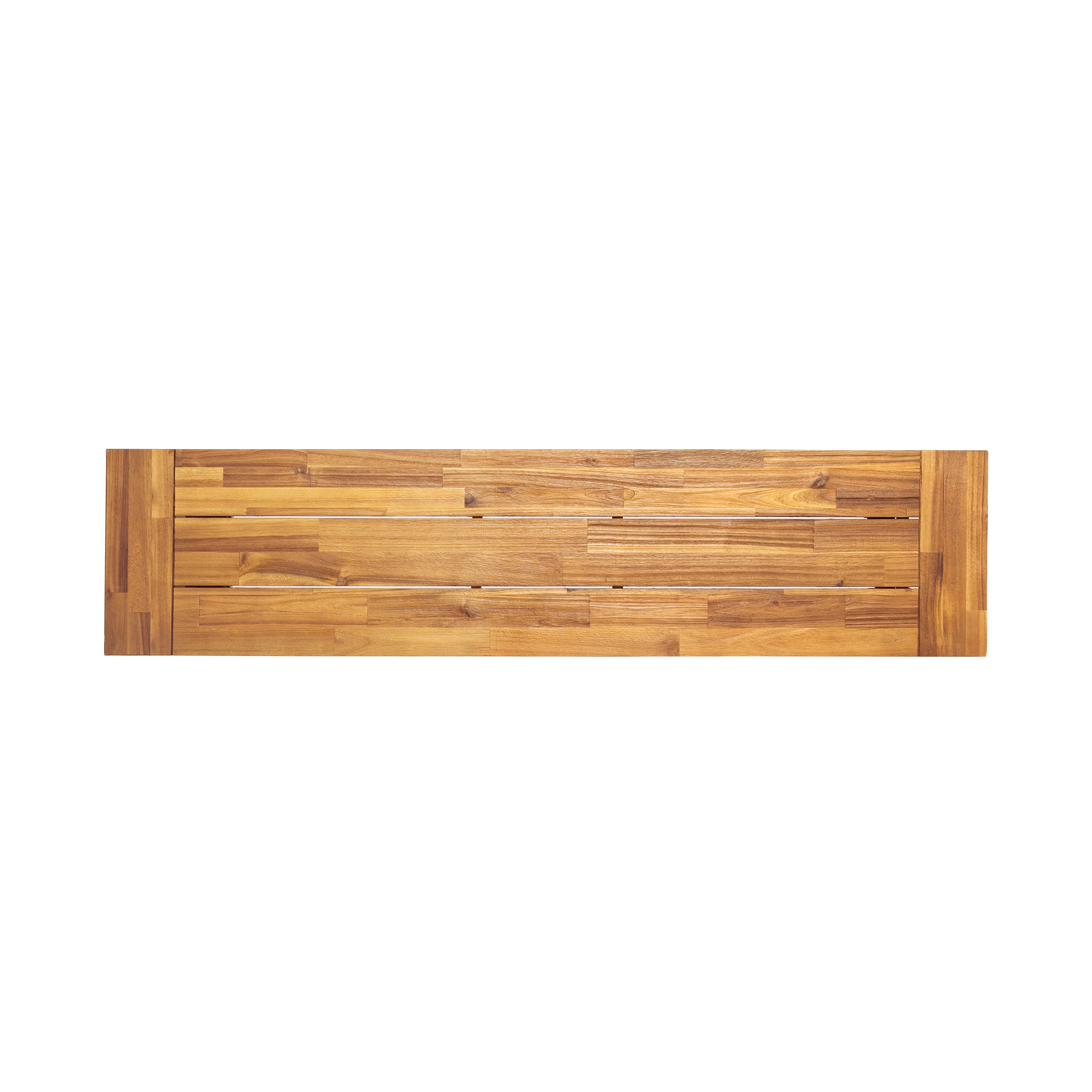 Bowman Outdoor Sandblack Finish Acacia Wood & Rustic Metal Bench - furnishings