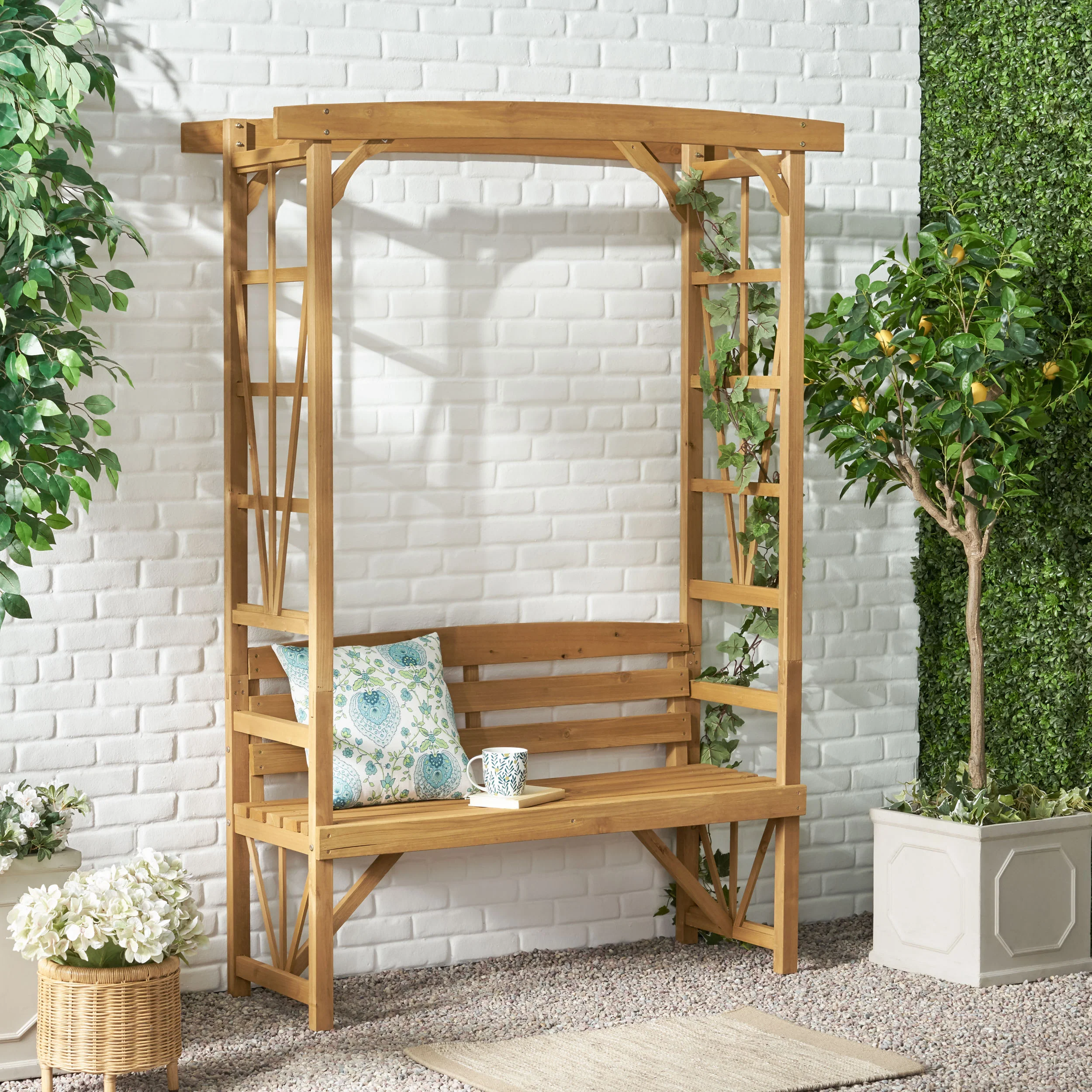 Edmonton Traditional Firwood Arbor Bench - furnishings