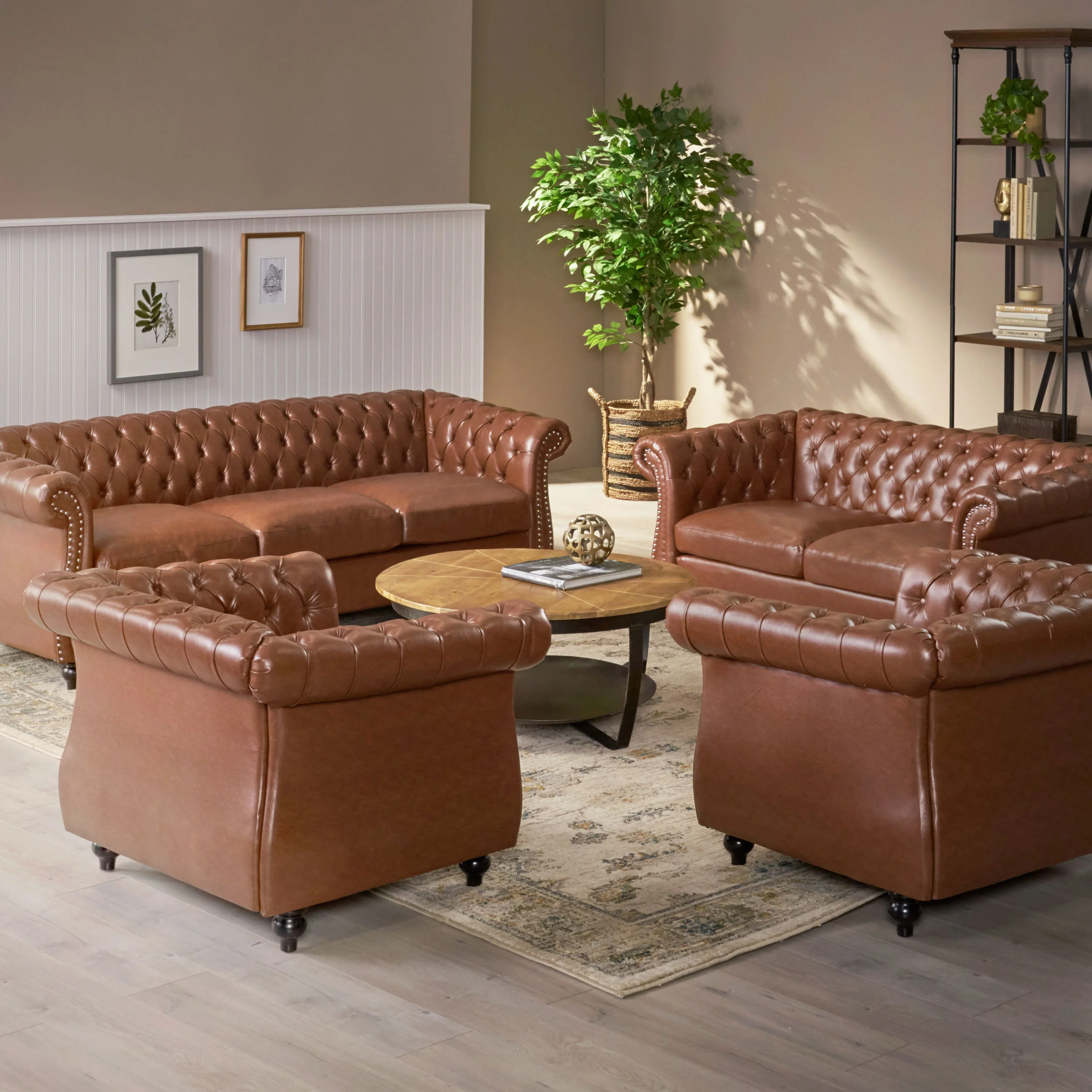 Madelena Traditional Chesterfield 4 Piece Living Room Set - furnishings