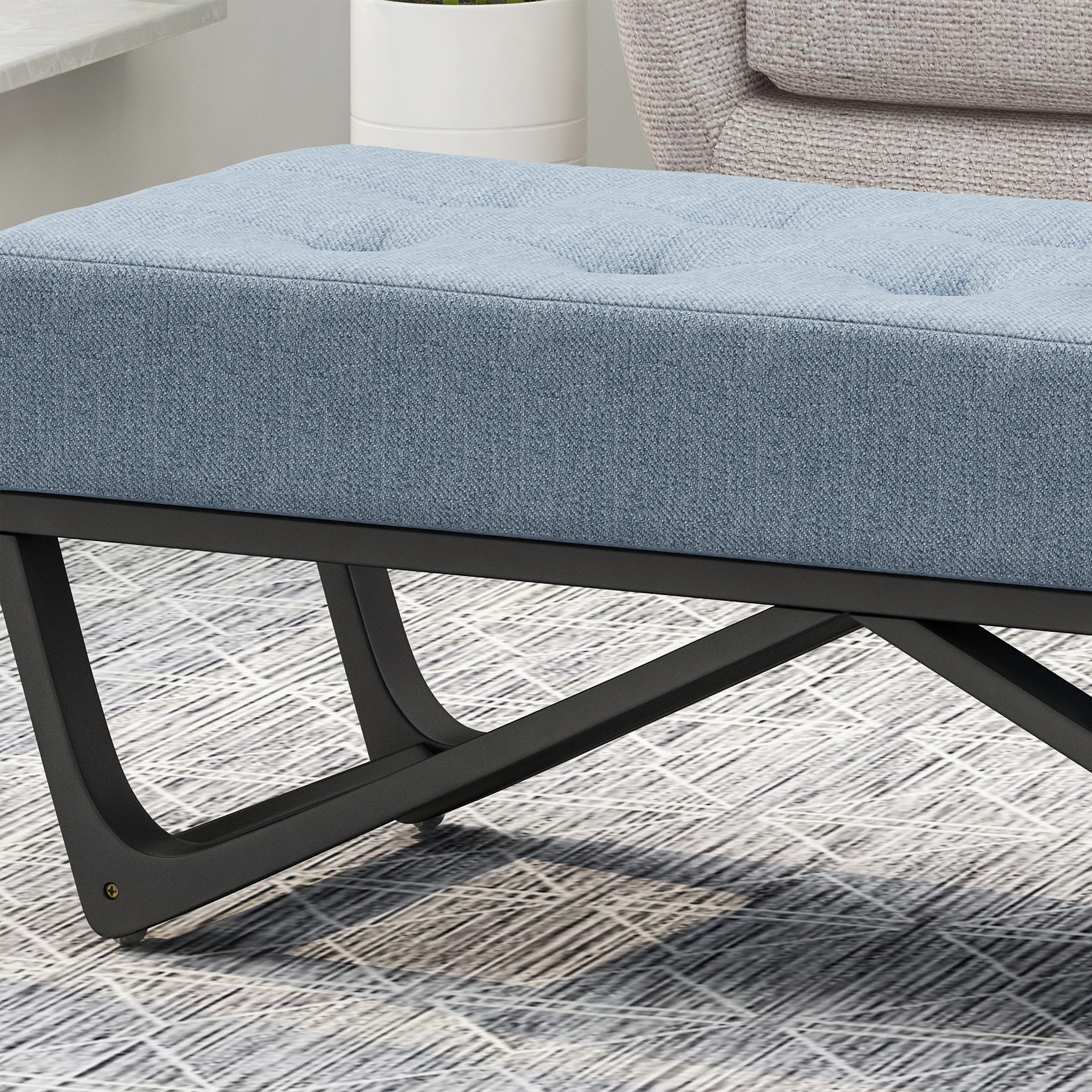 Emily Contemporary Fabric Ottoman Bench - furnishings
