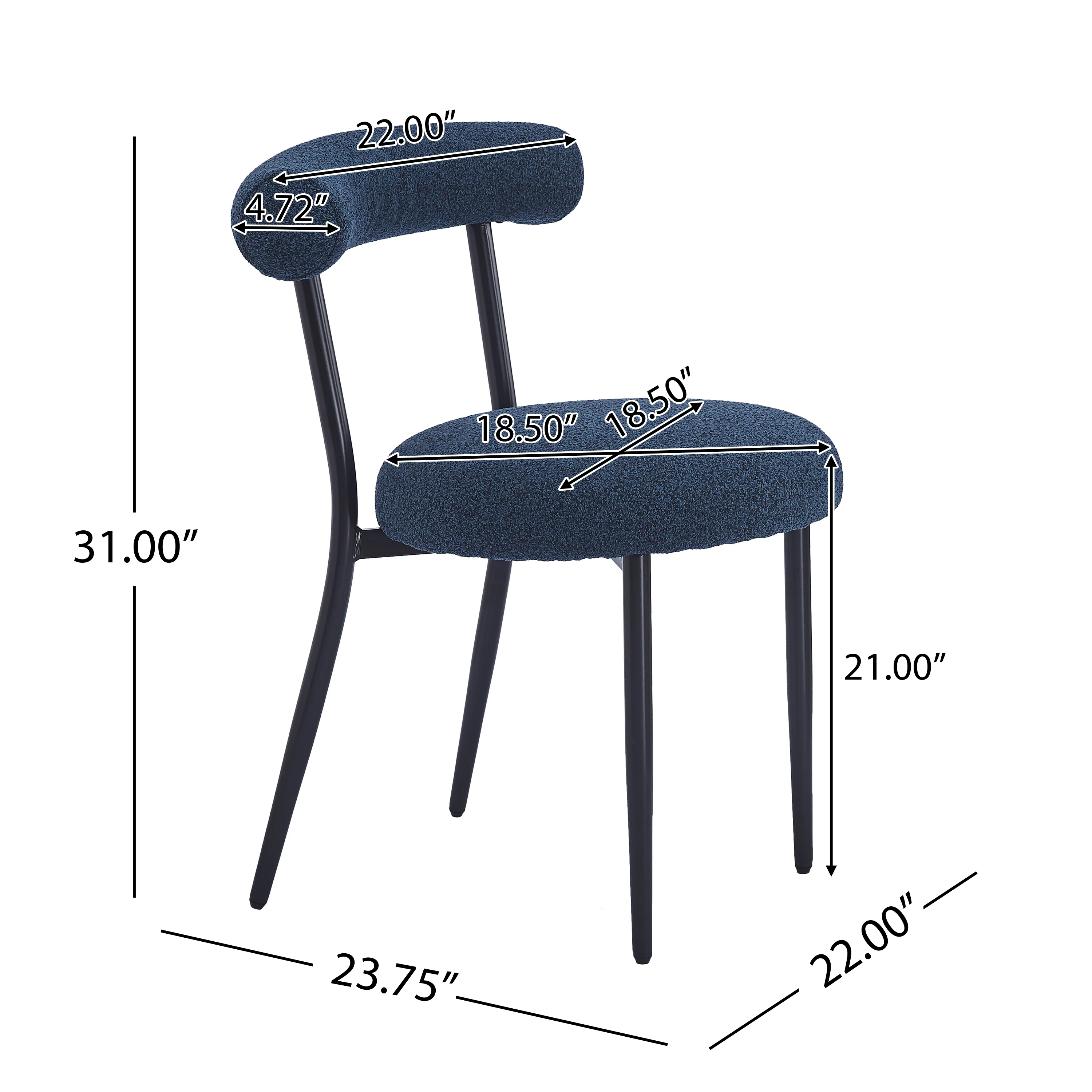 Daimona Fabric Upholstered Dining Chairs, Set of 2 - furnishings