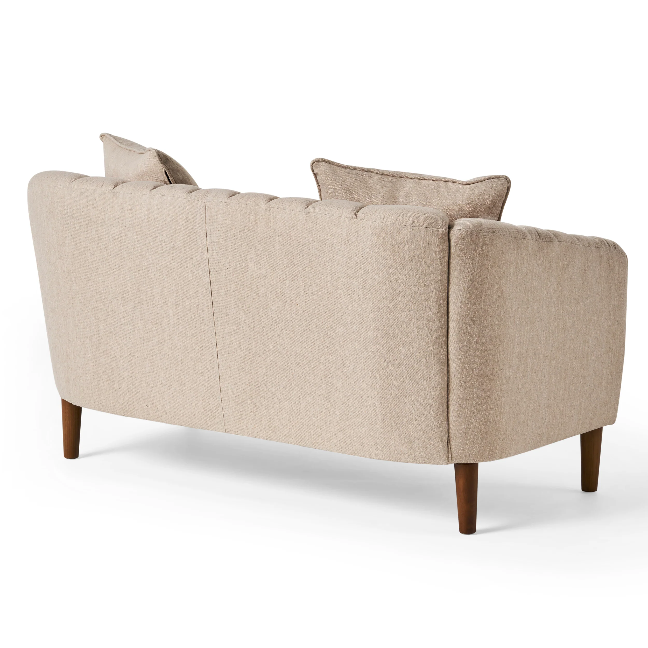 Reham Contemporary Channel Stitched Fabric Loveseat - furnishings