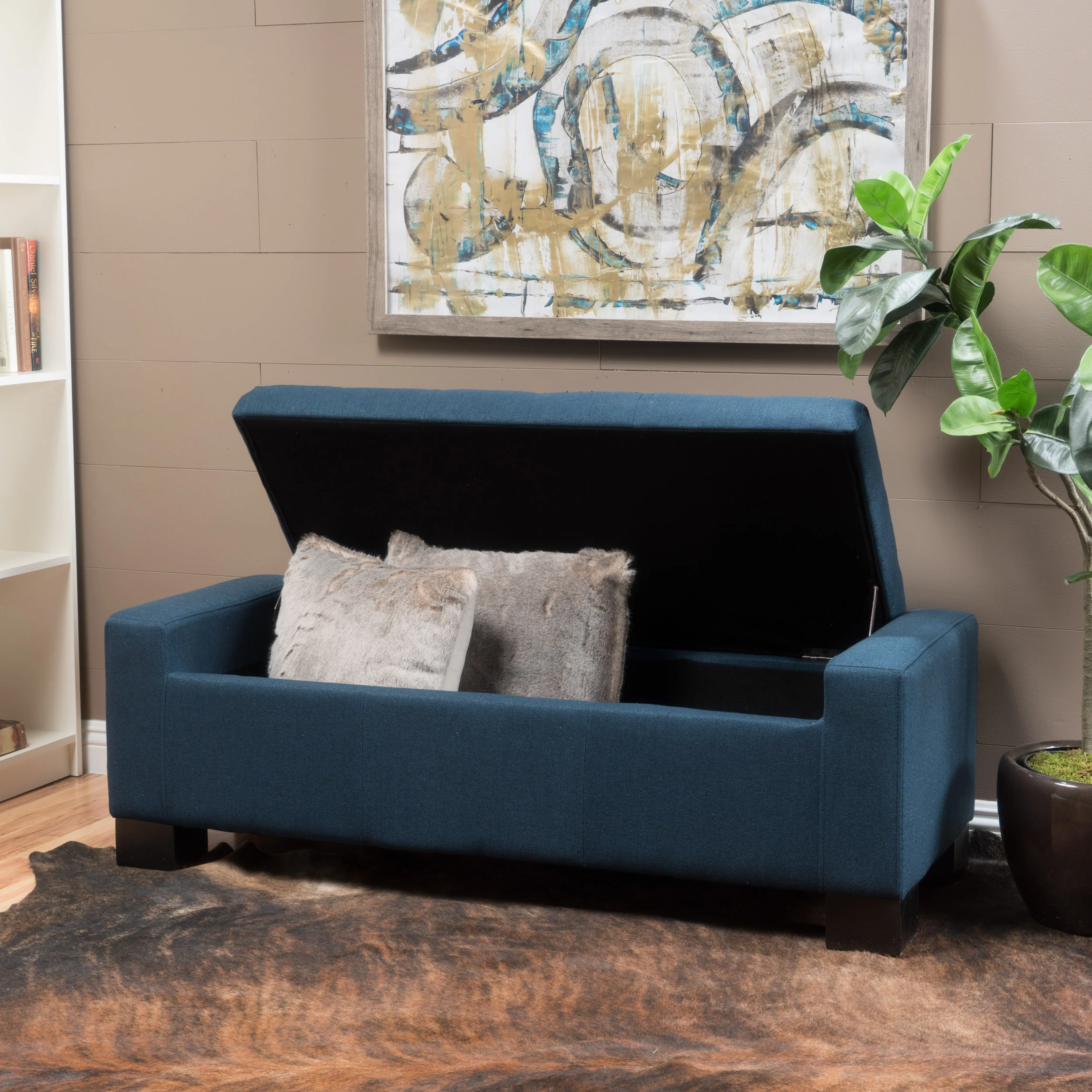 Legacy Tufted Top Fabric Storage Ottoman - furnishings