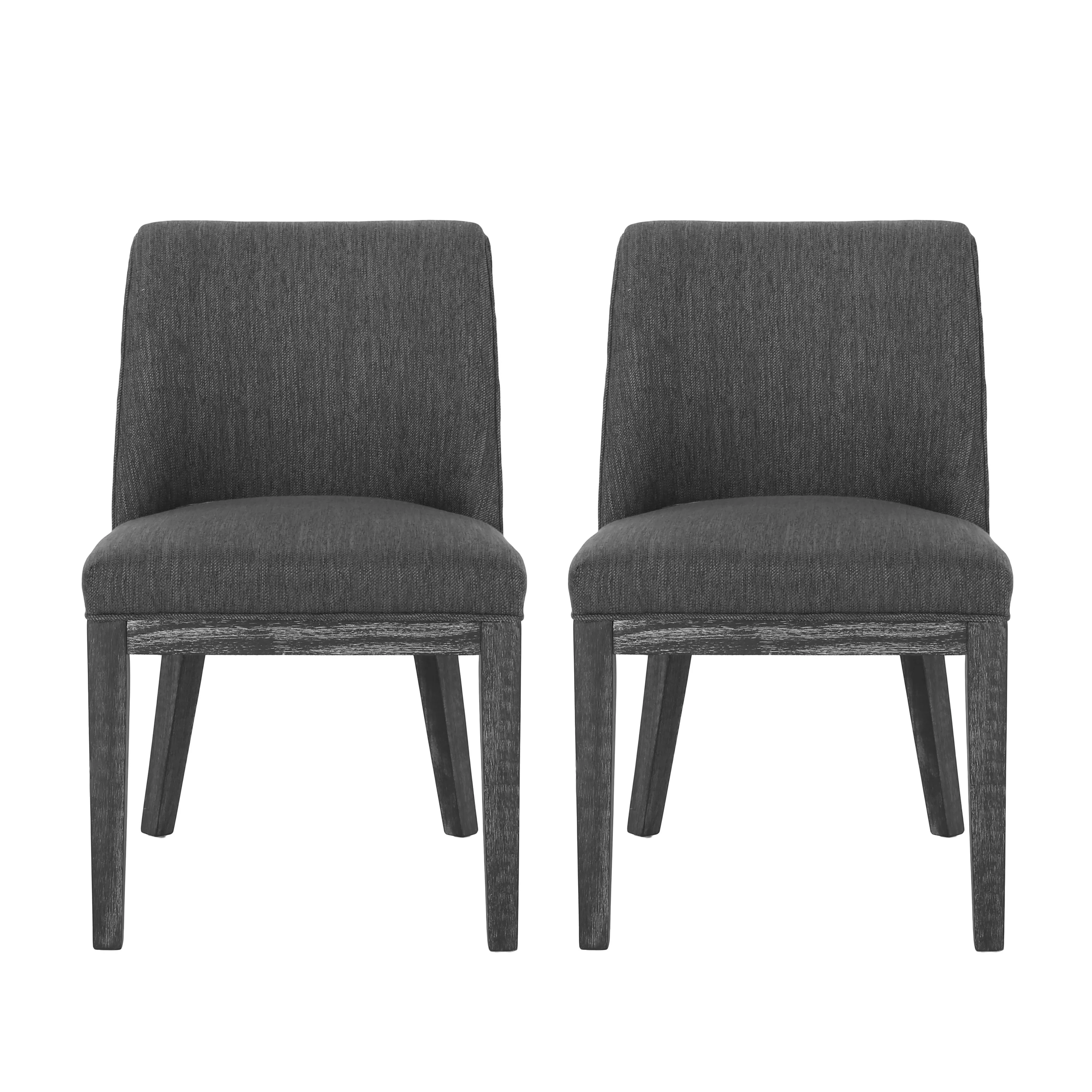 Boise Contemporary Fabric Upholstered Wood Dining Chairs, Set of 2 - furnishings