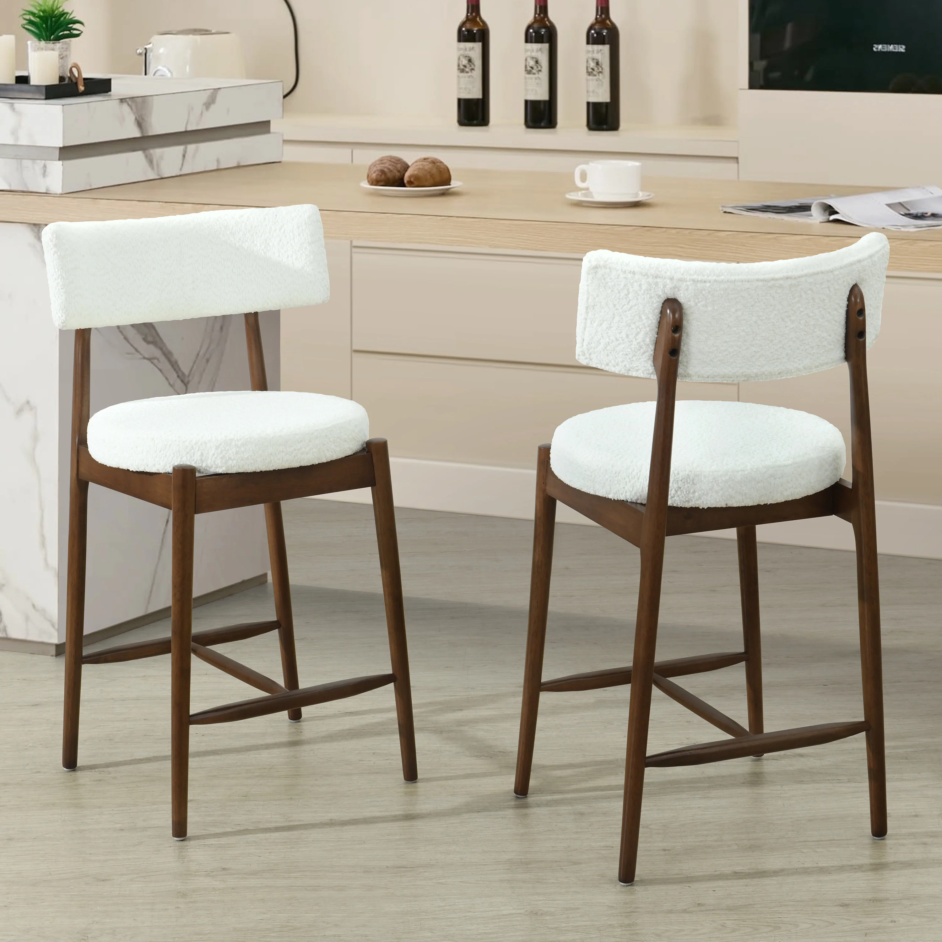 Nerinea Modern Upholstered Counter Stools Bar Stools - furnishings