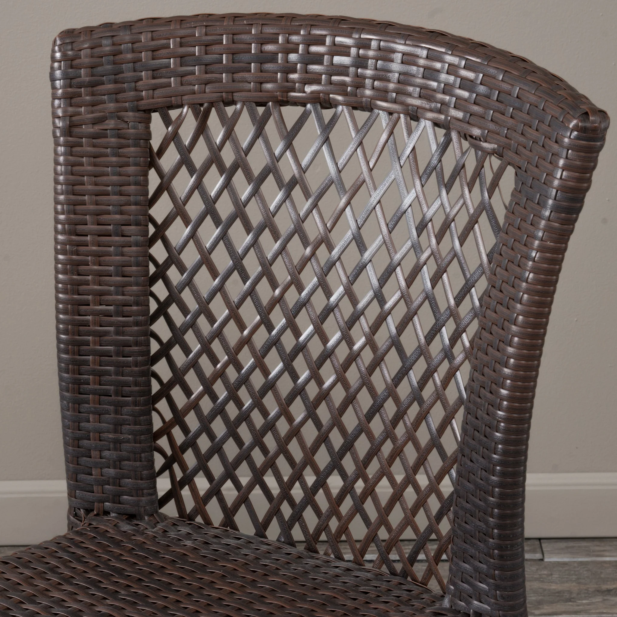 Perry Outdoor 7pc Multibrown Wicker Round Dining Set - furnishings