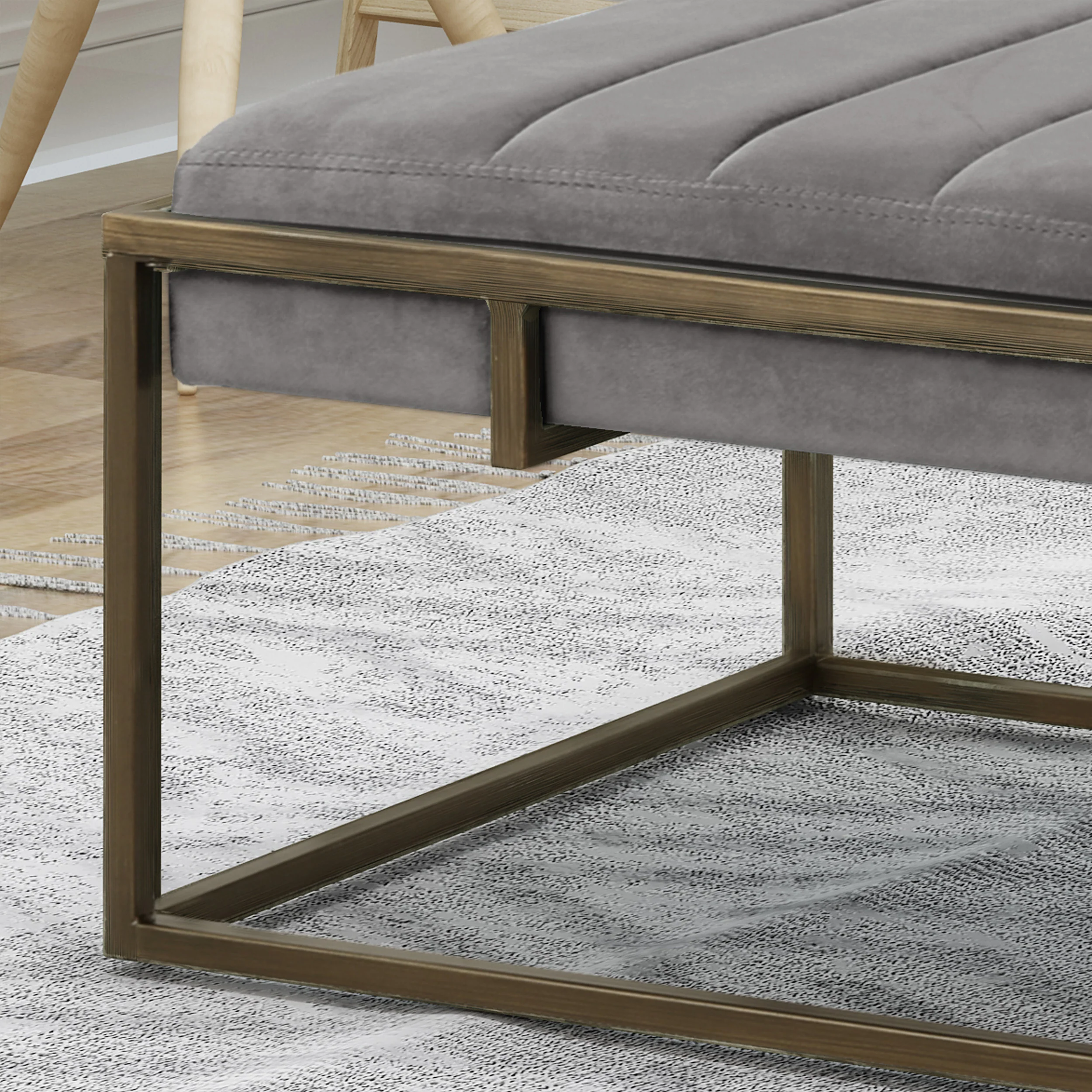 Vassy Modern Velvet Ottoman Bench - furnishings