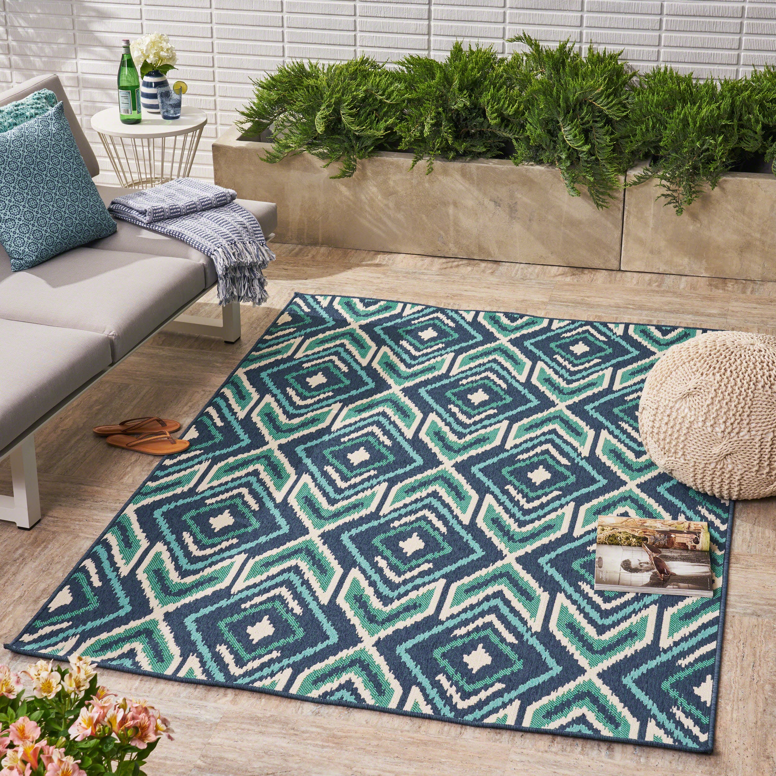 Heather Outdoor Geometric Area Rug - furnishings