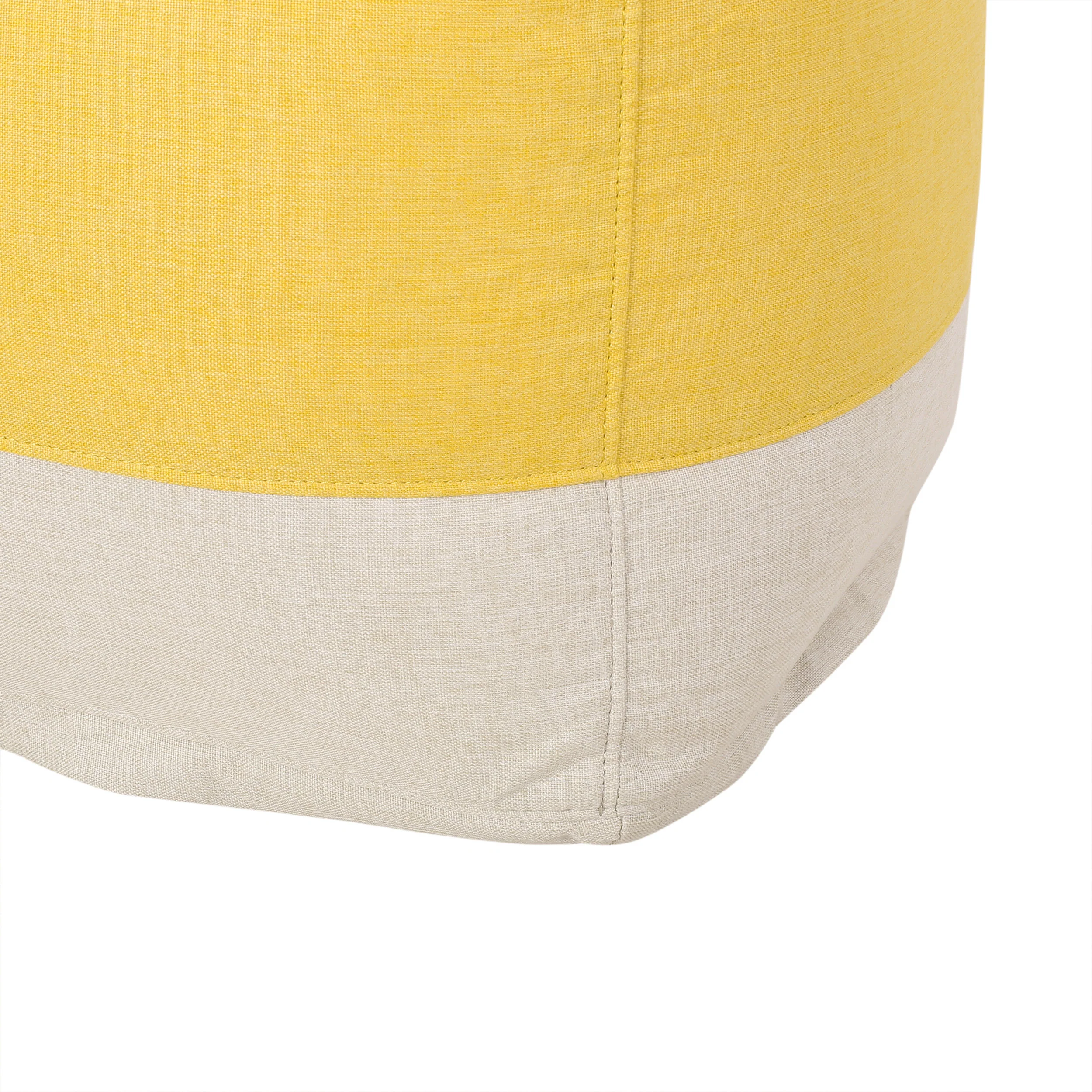 Punjab Tattnall Contemporary Two Tone Fabric Cube Pouf - furnishings