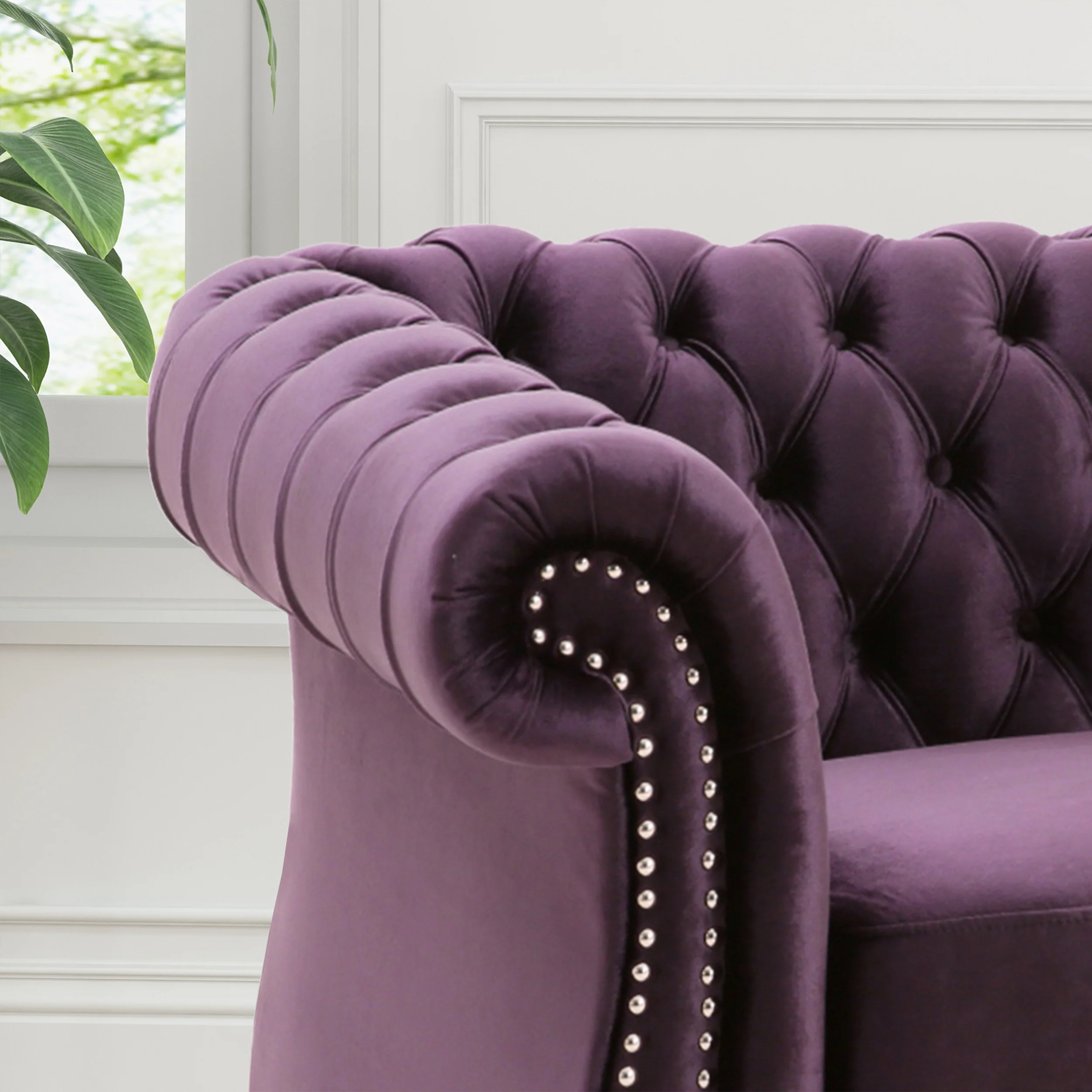 Galilea Chesterfield Velvet Club Chair - furnishings