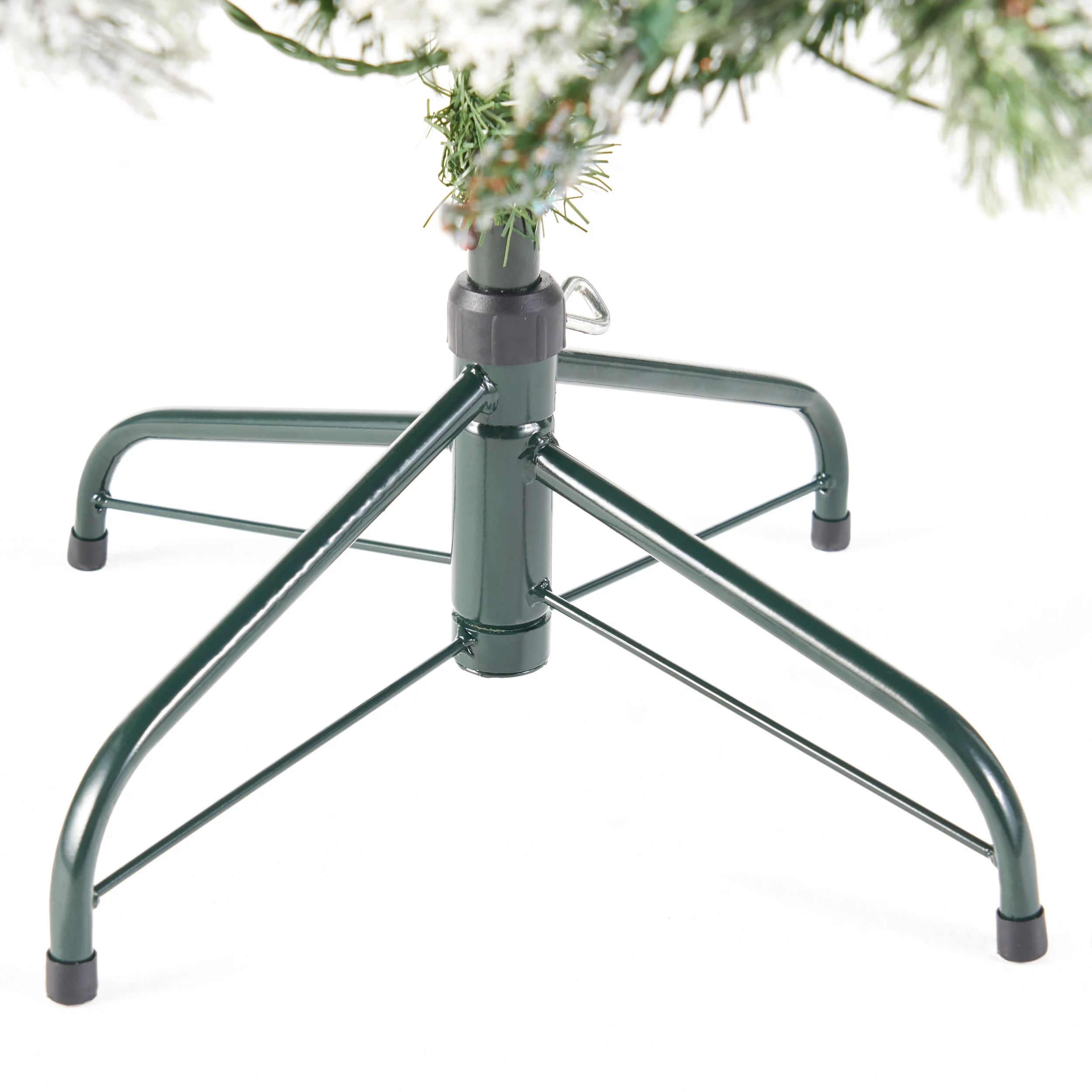 4.5-foot Cashmere Pine and Mixed Needles Hinged Artificial Christmas Tree with Snow and Glitter Branches and Frosted Pinecones - furnbro