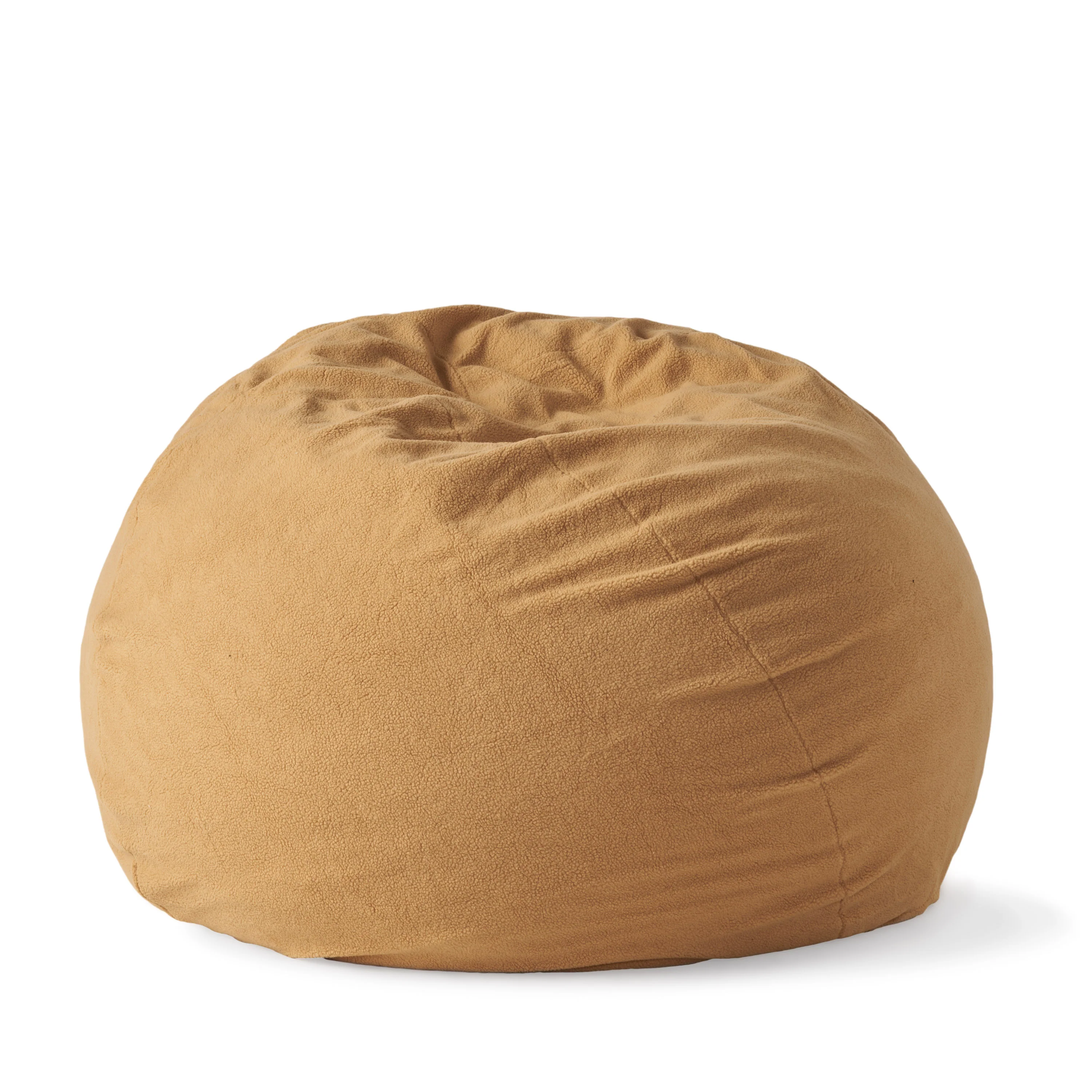 Achille Modern Shearling 5 Foot Bean Bag - furnishings