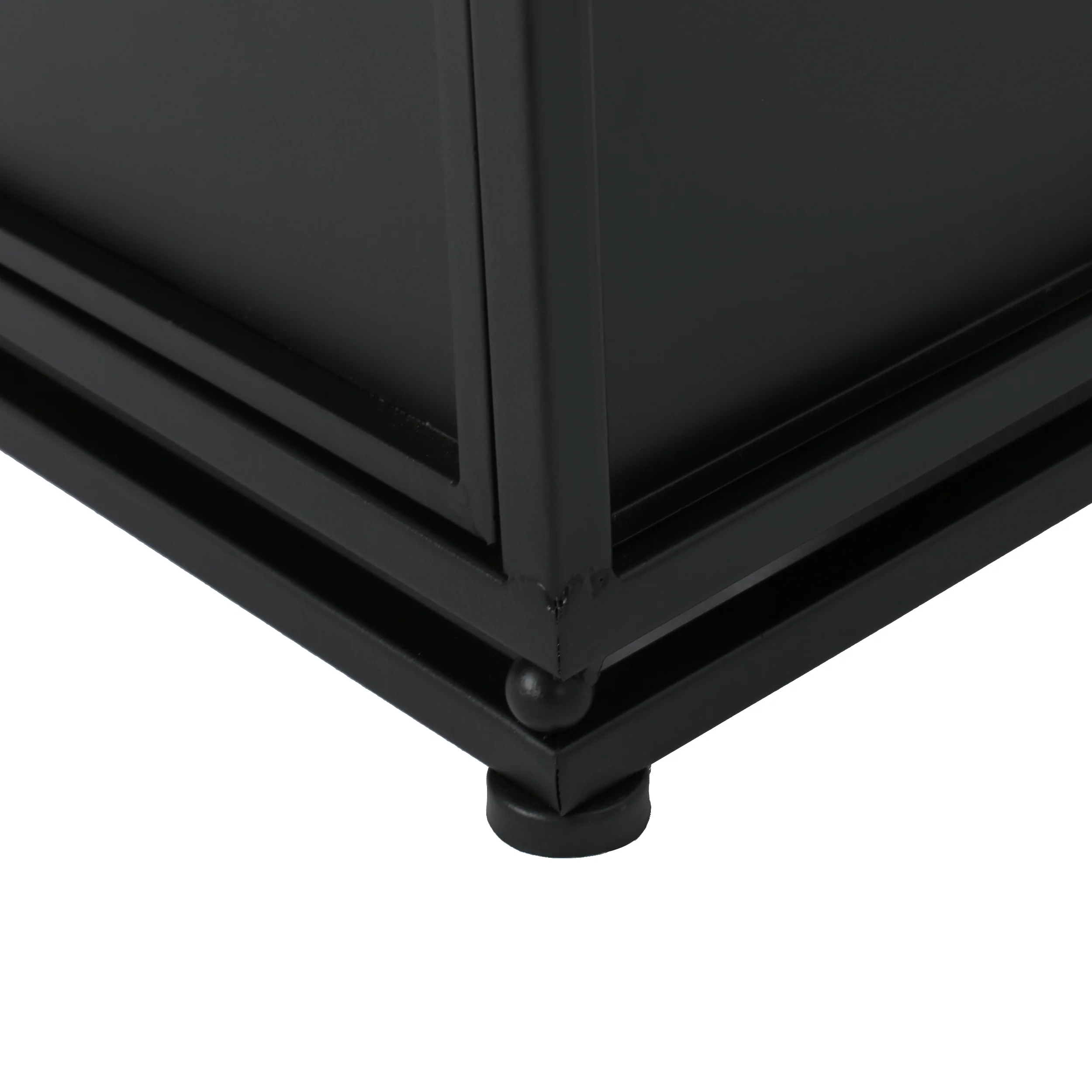 Lecanto Outdoor Metal Tank Holder Side Table, Matte Black - furnishings