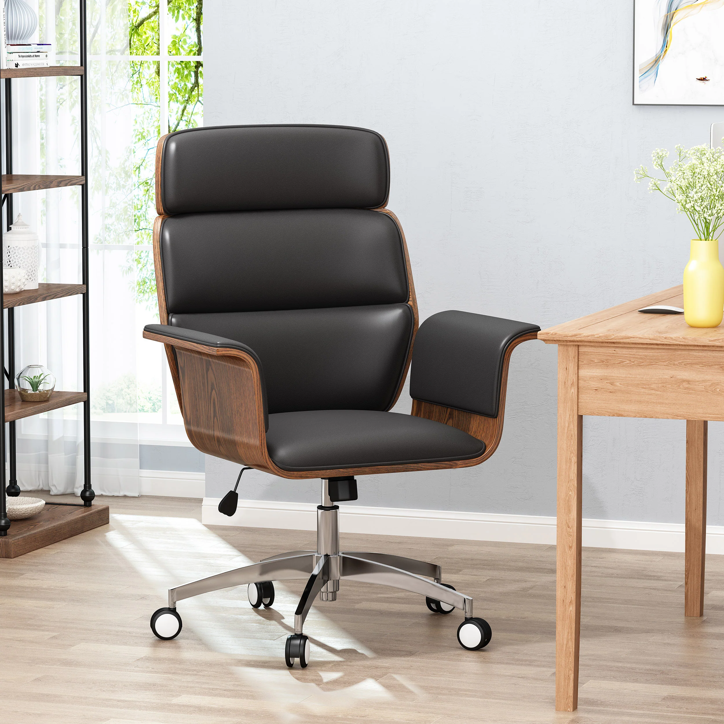 Aleigha Mid-Century Modern Swivel Office Chair - furnishings