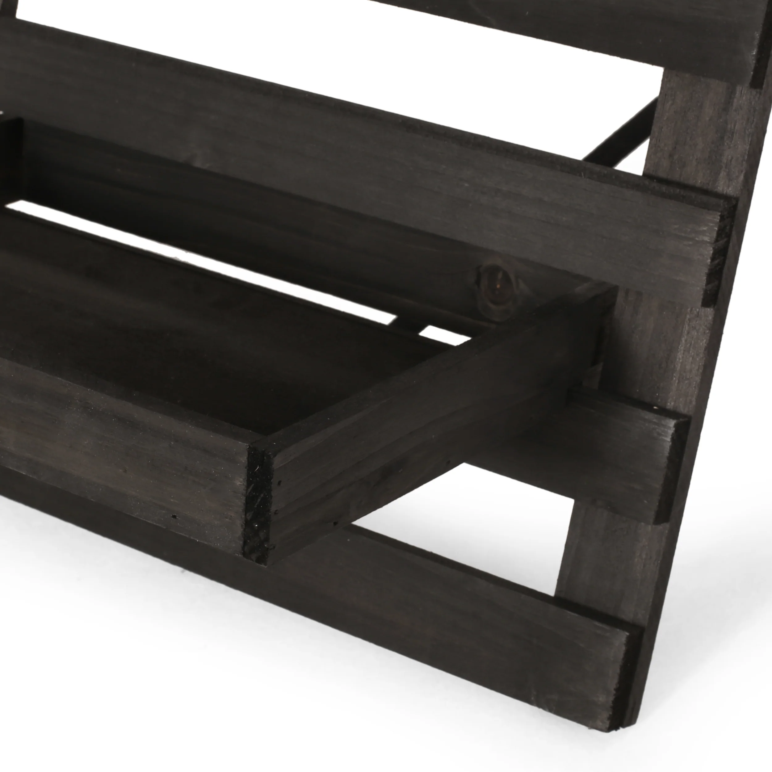 Elina Outdoor Firwood 3 Tiered Plant Stand - furnishings
