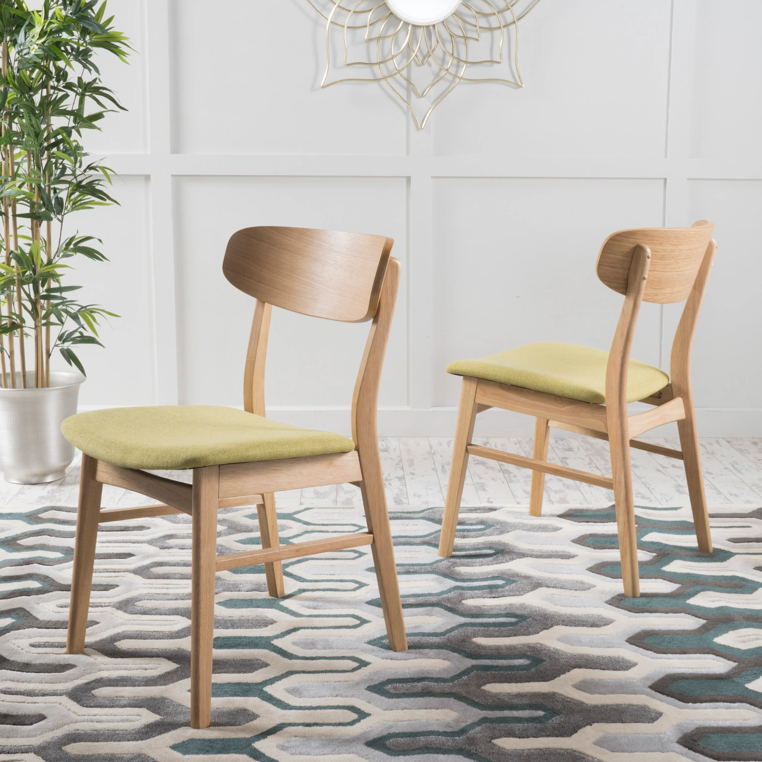 Lucille Fabric/ Wood Finish Dining Chair (Set of 2) - furnishings