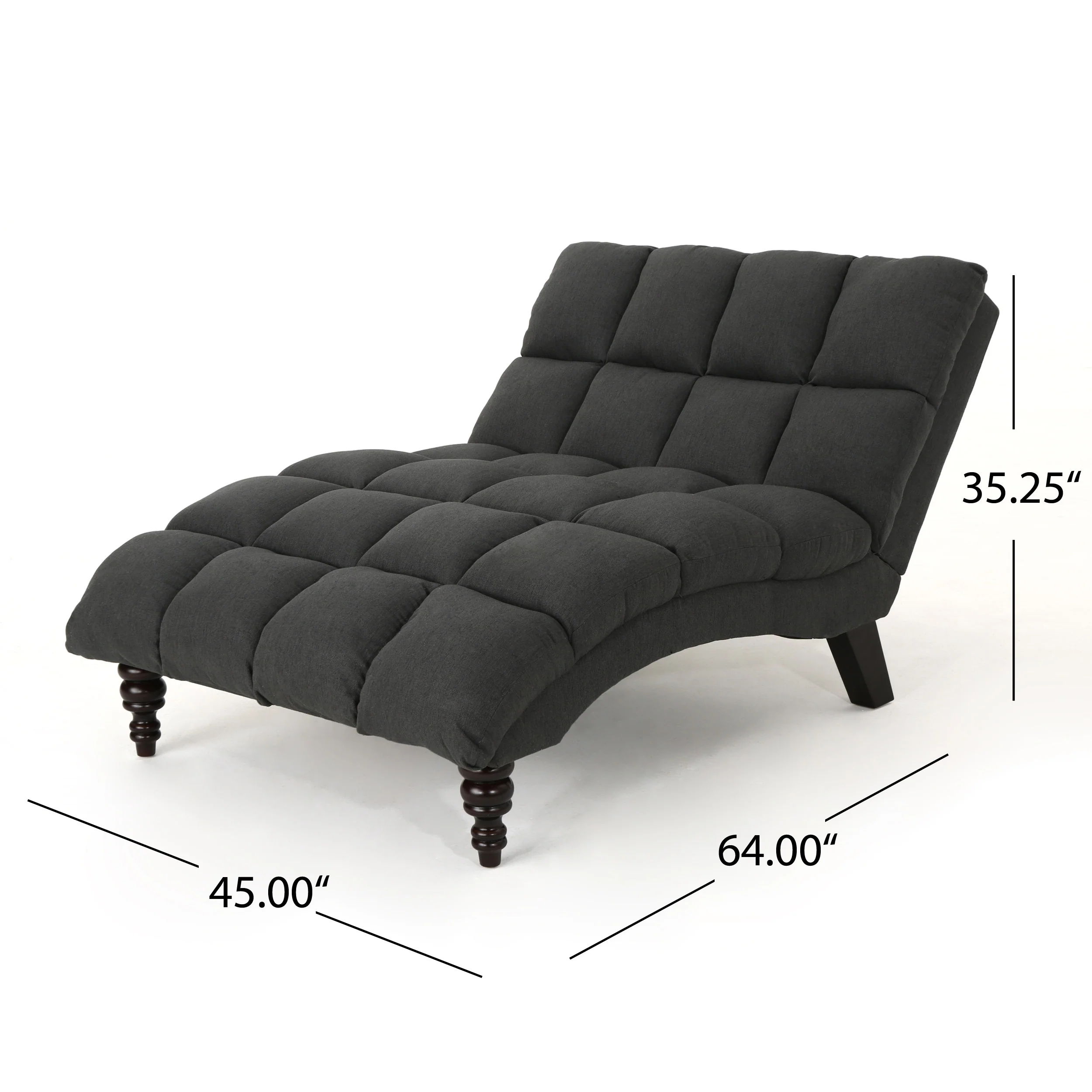 Olympia Modern Tufted Fabric Double Chaise Lounge - furnishings