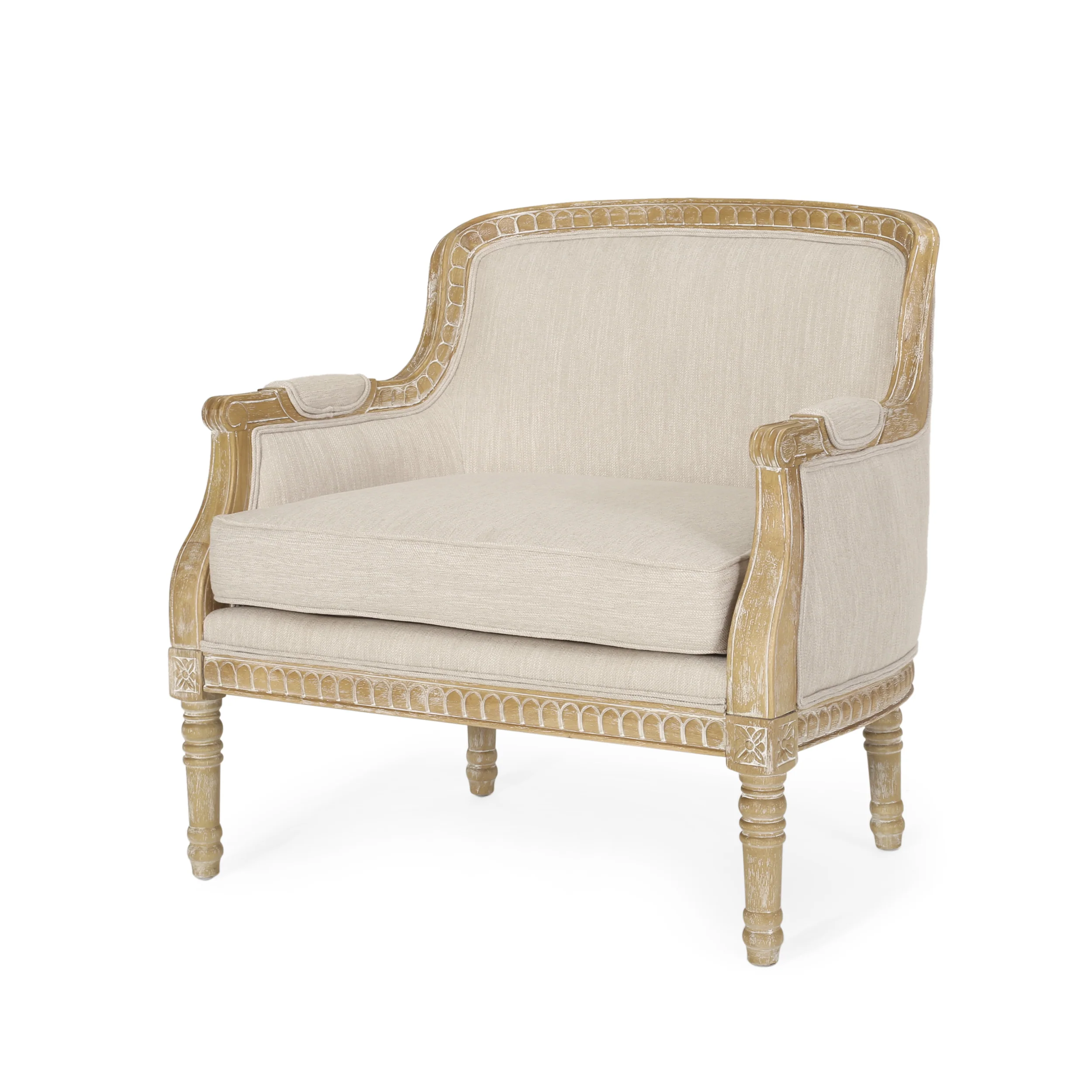 Bennion French Country Fabric Upholstered Club Chair - furnishings